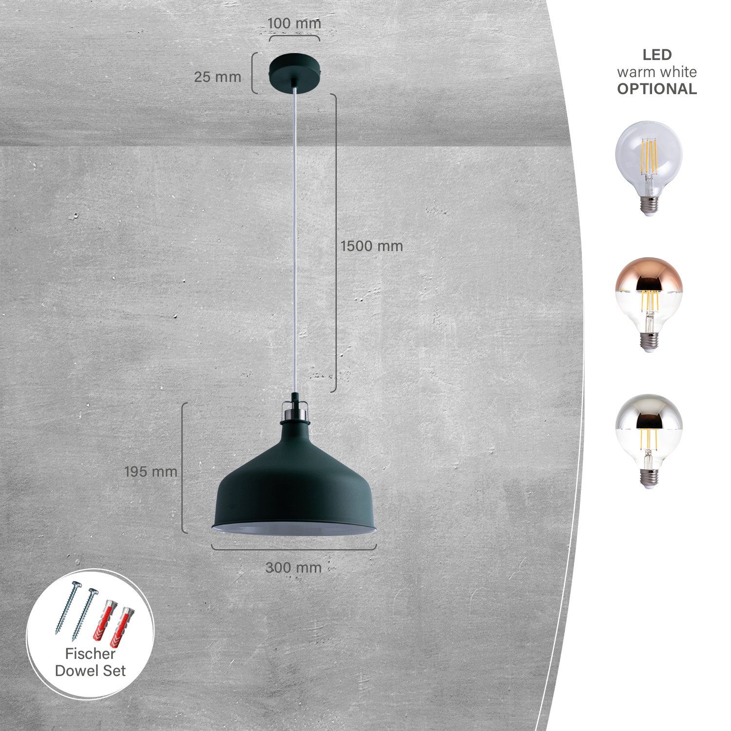 Paco Home Hanglamp James Keukenlamp hangend hanglamp eetkamer Eettafellamp Industrial