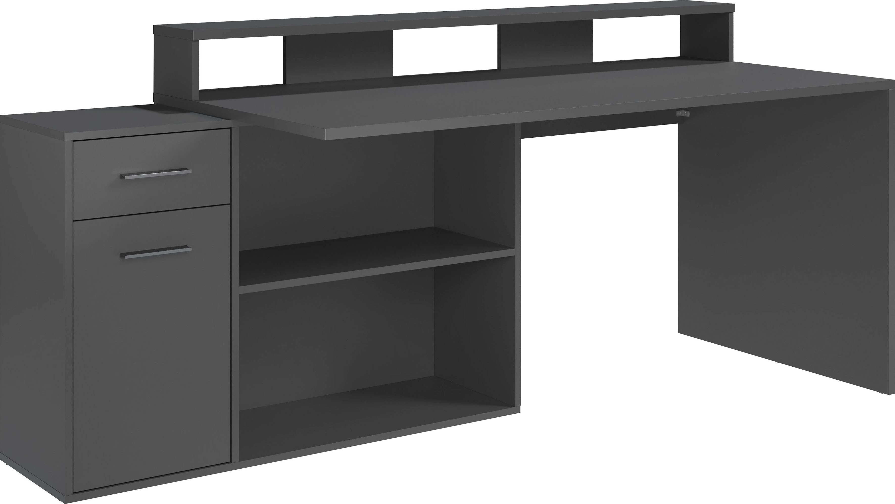 INOSIGN Bureau CHESTER Gamingtafel met lowboard - werktafel afmetingen (B/D/H) 160/115/92 cm (2 stuks)