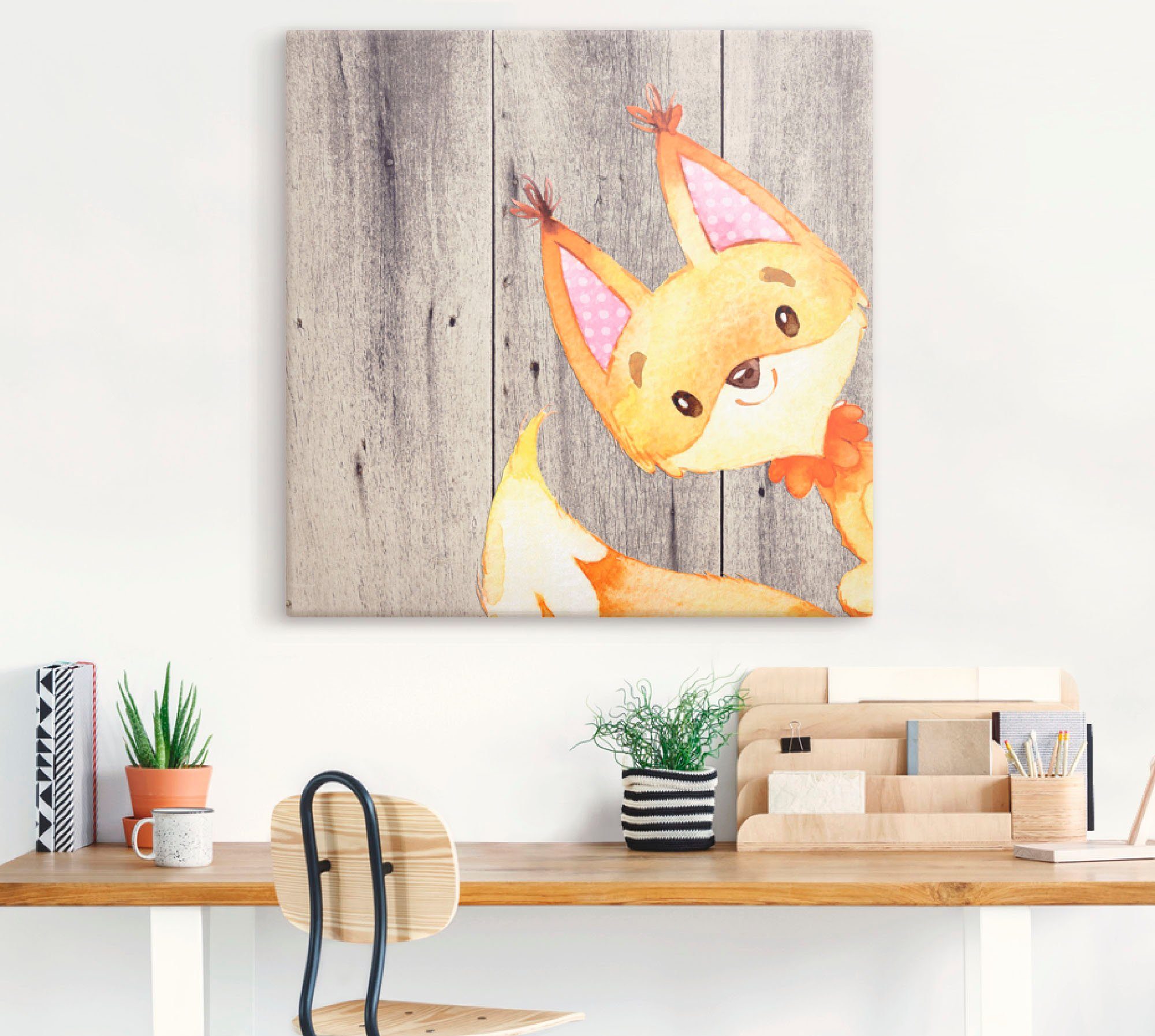 Artland Aluminium dibond print Bosvrienden - vos geschikt voor binnen en buiten, buitenafbeelding