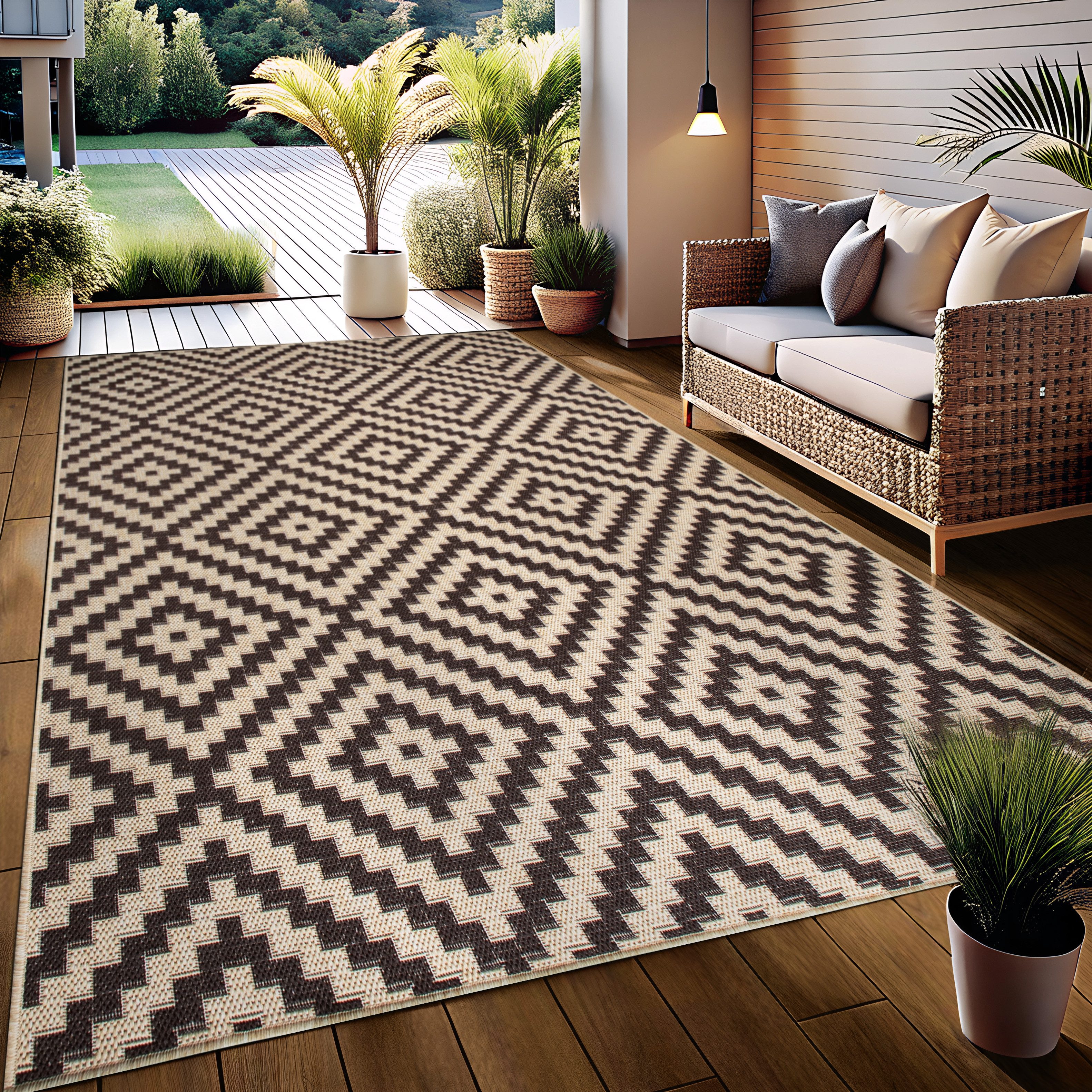 my home Vloerkleed Cordoba is ook als loper verkrijgbaar Geschikt voor binnen en buiten, sisal-look, weerbestendig & uv-bestendig, boho