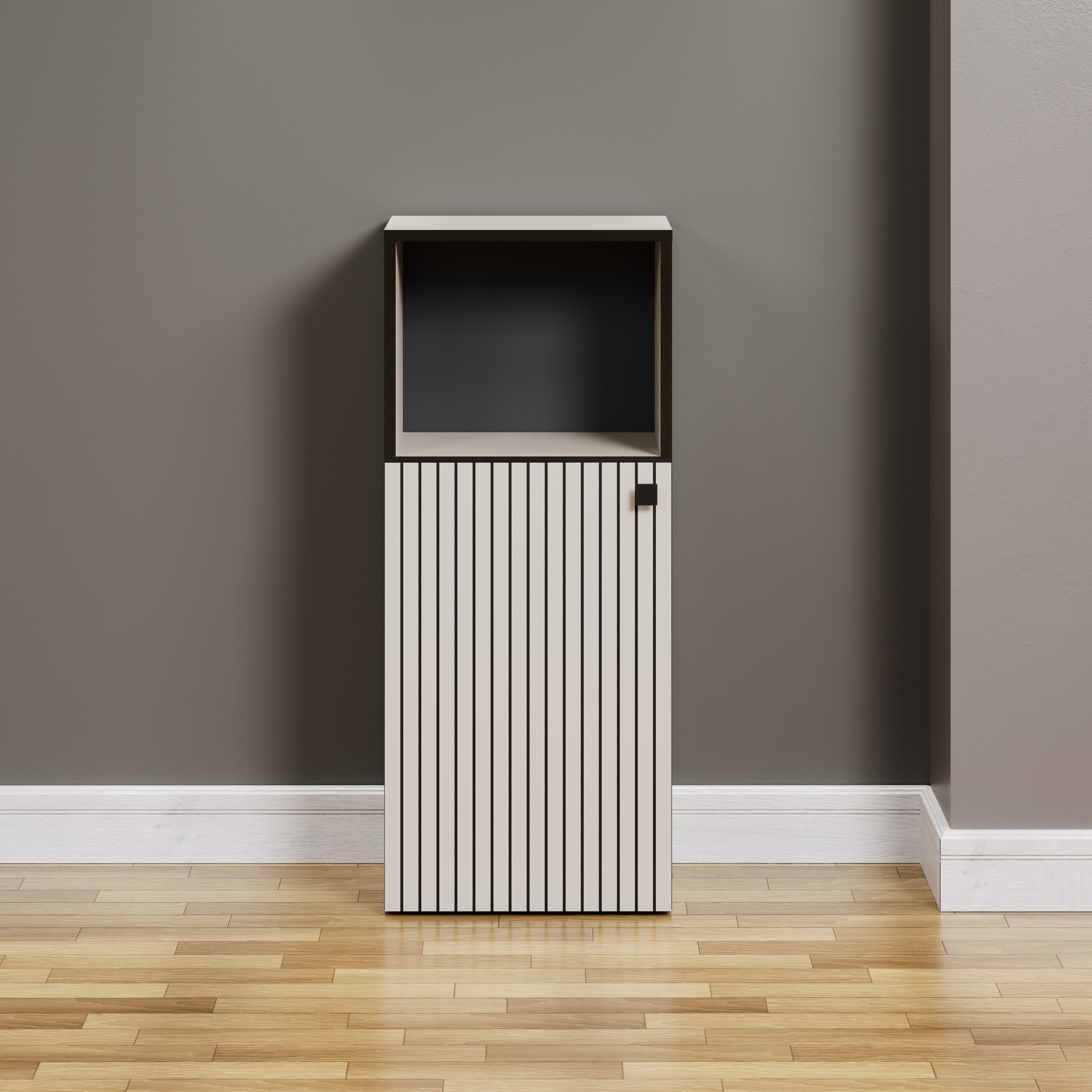 welltime Onderkast Amrum Badkast met open vak en ribbelstructuur - afmetingen (B/D/H) 40/31/95 cm