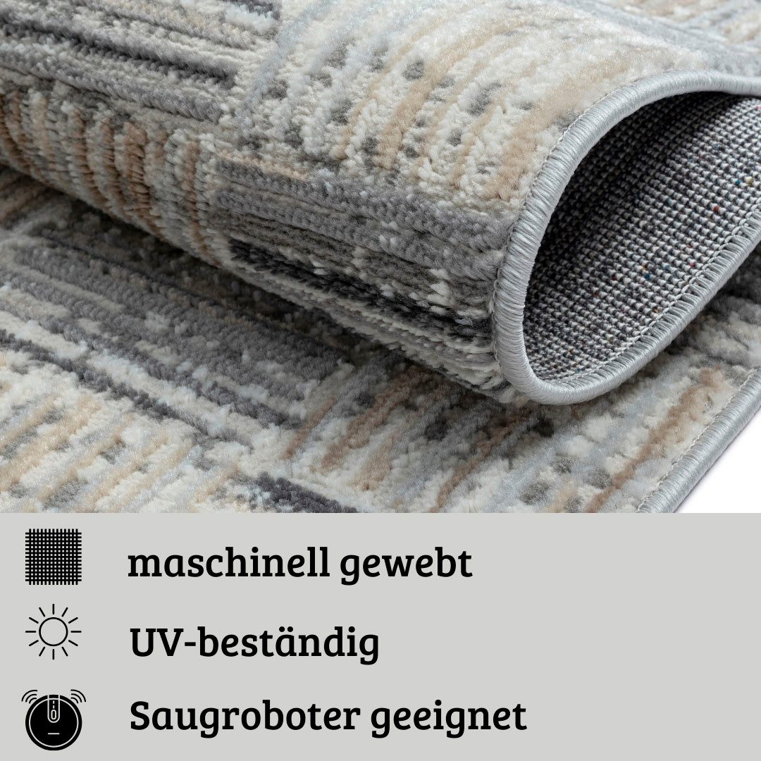 my home Vloerkleed Yasmin voorraadopruiming Kortpolig, modern ontwerp, met rand, onderhoudsvriendelijk, woonkamer