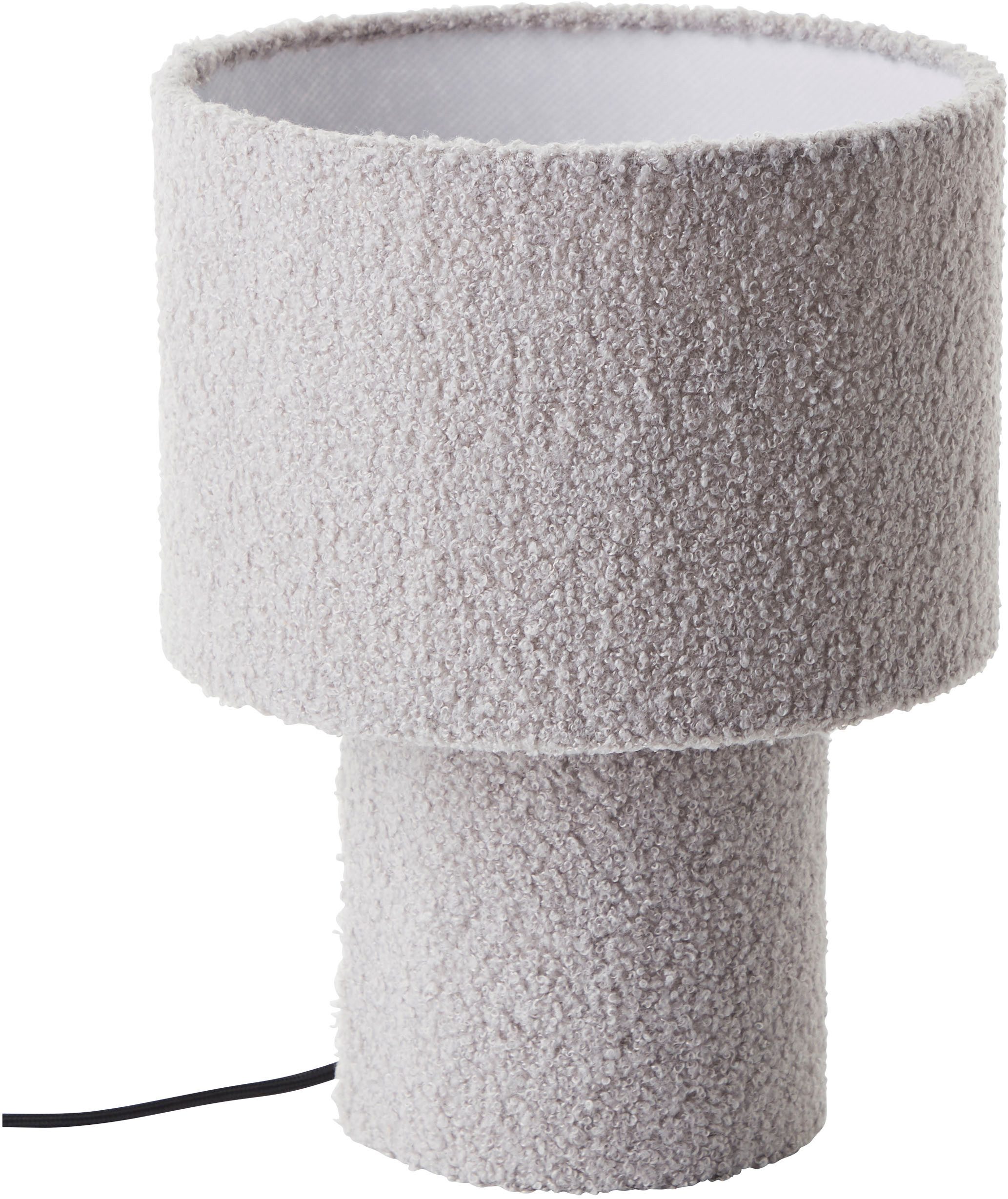 LeGer Home by Lena Gercke Tafellamp Debora Teddy-stof, hoogte 30 cm, Ø 23 cm, E27 (1 stuk)