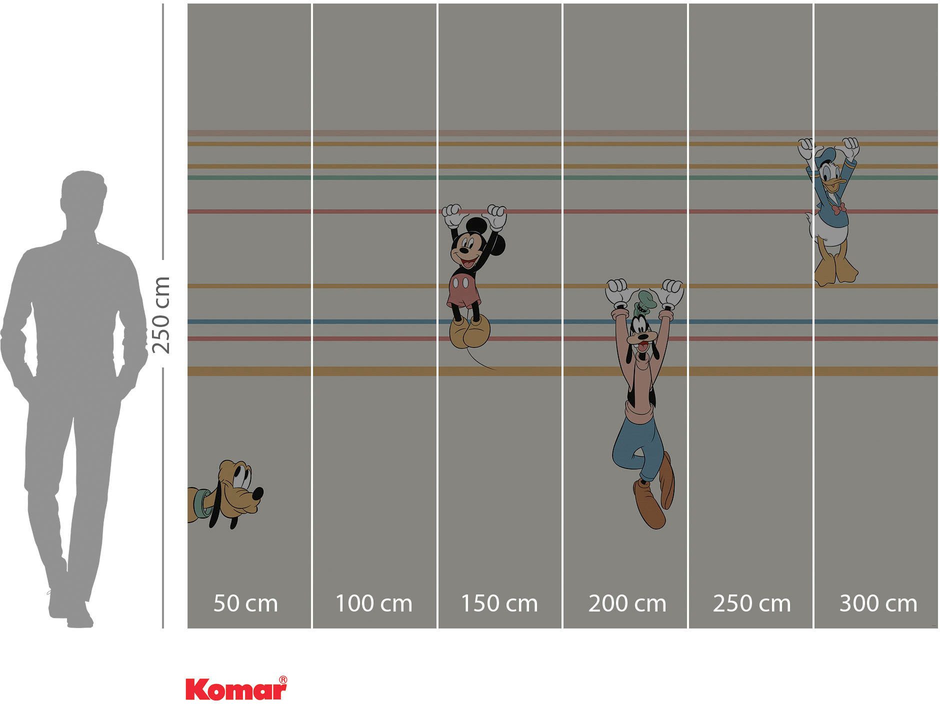 Komar Fotobehang Digitale print vlies - Mickey Hanging with Friends - Afmeting 300 x 250 cm (1 stuk)