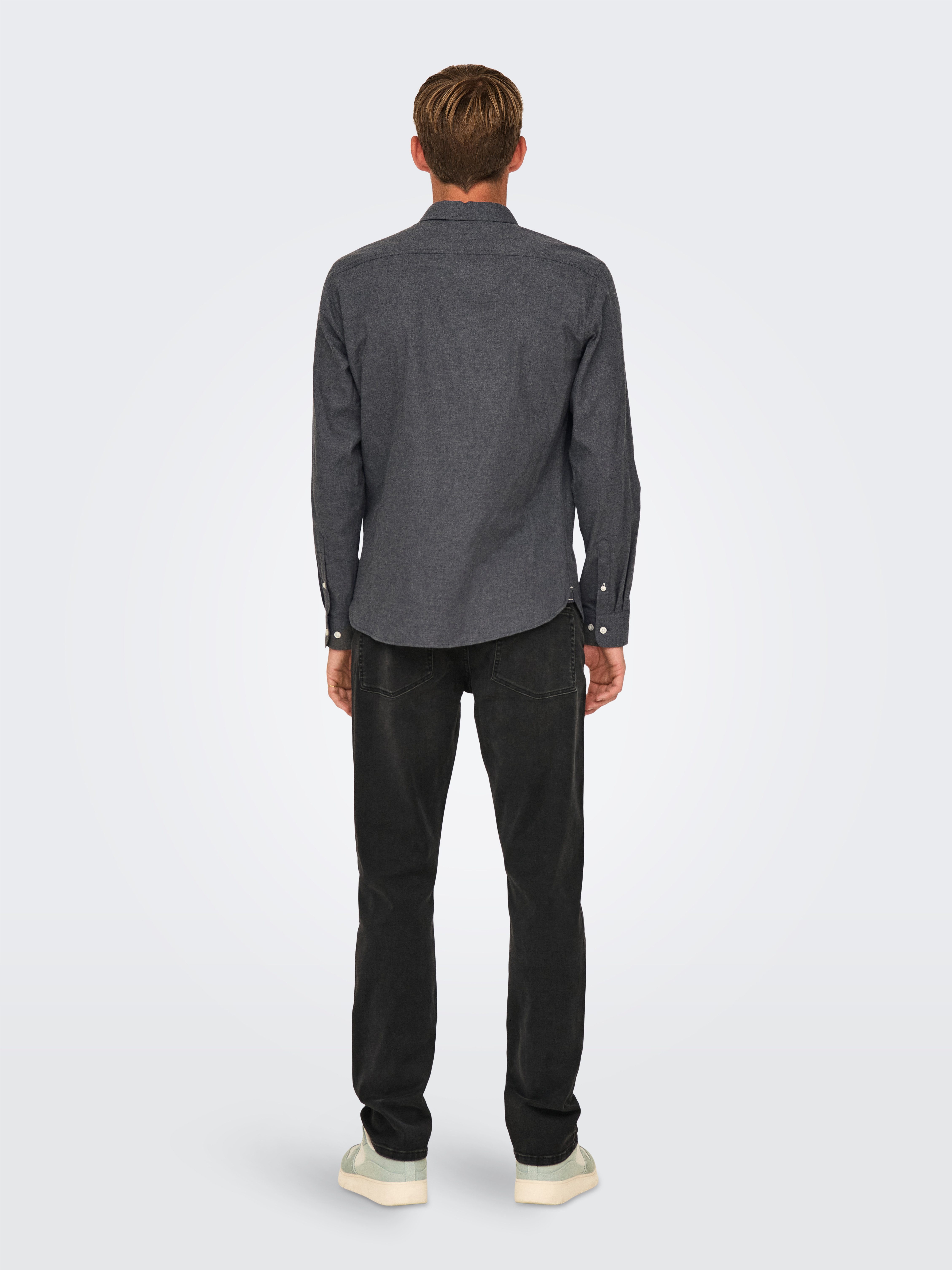 ONLY & SONS Overhemd met lange mouwen ONSROAD LIFE REG MELANGE LS SHIRT NOOS