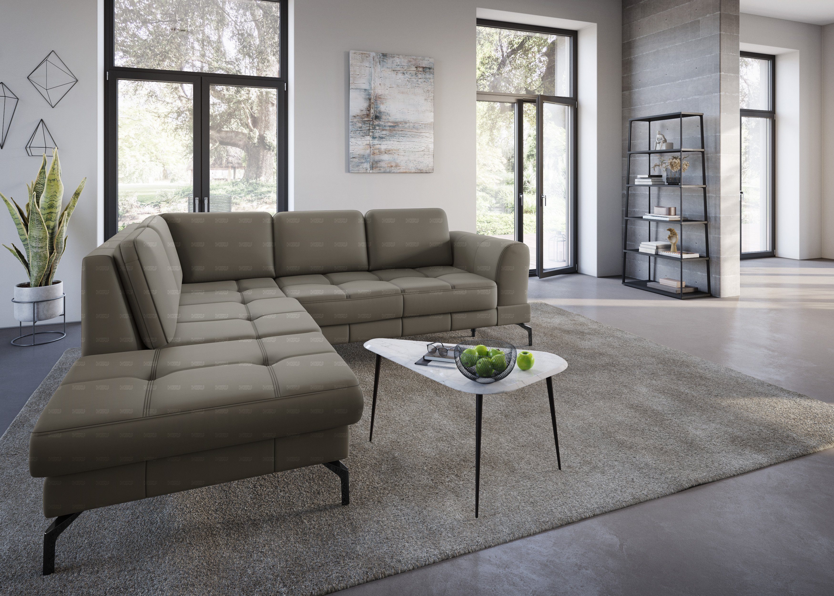 sit&more Hoekbank Bendigo L-vorm inclusief zitdiepteverstelling, bodemvrijheid 15 cm, in 2 pootkleuren