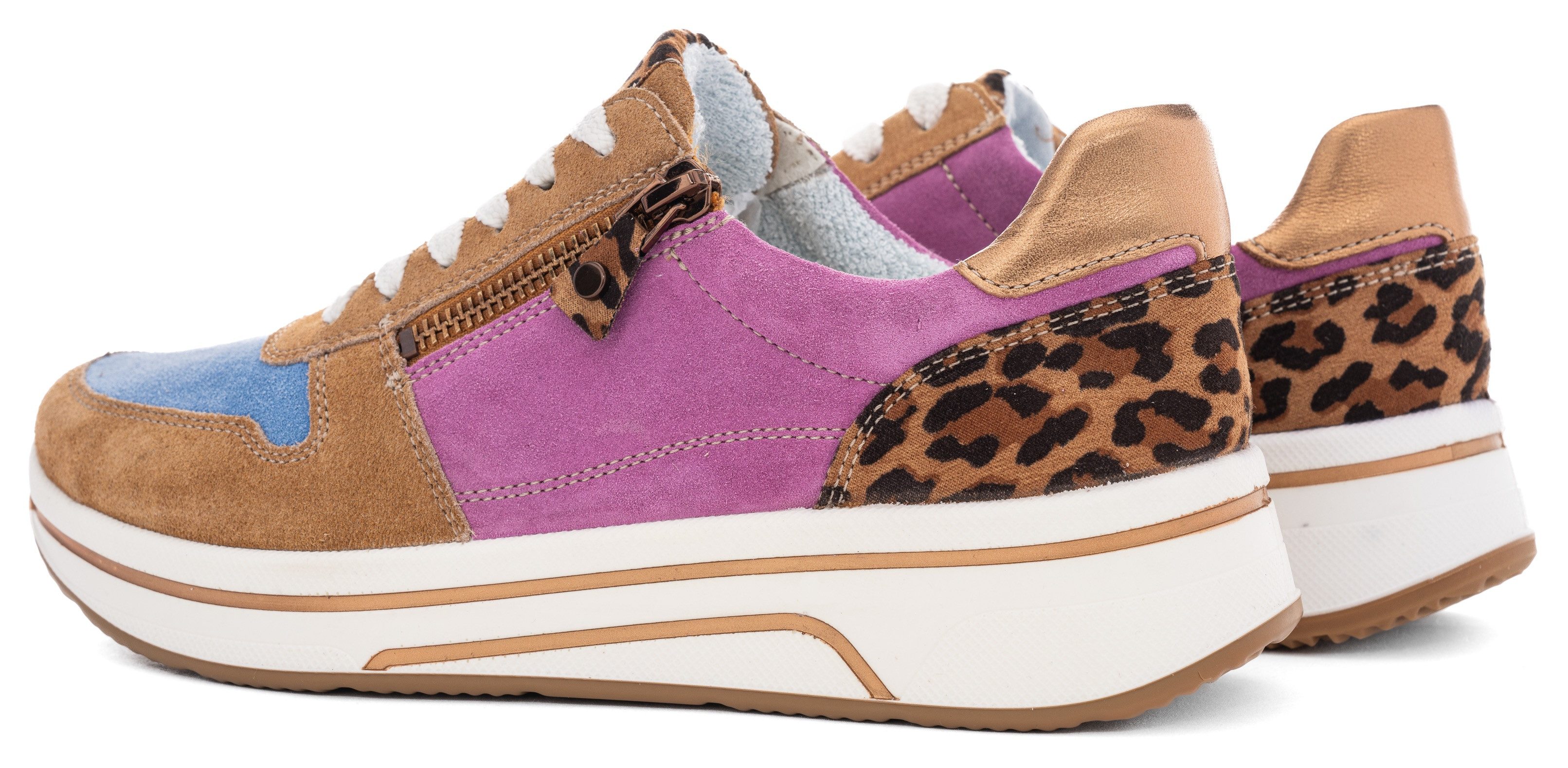 Ara Sneakers met sleehak Sapporo , wig sneaker, veterschoen in comfortwijdte h (= zeer breed)