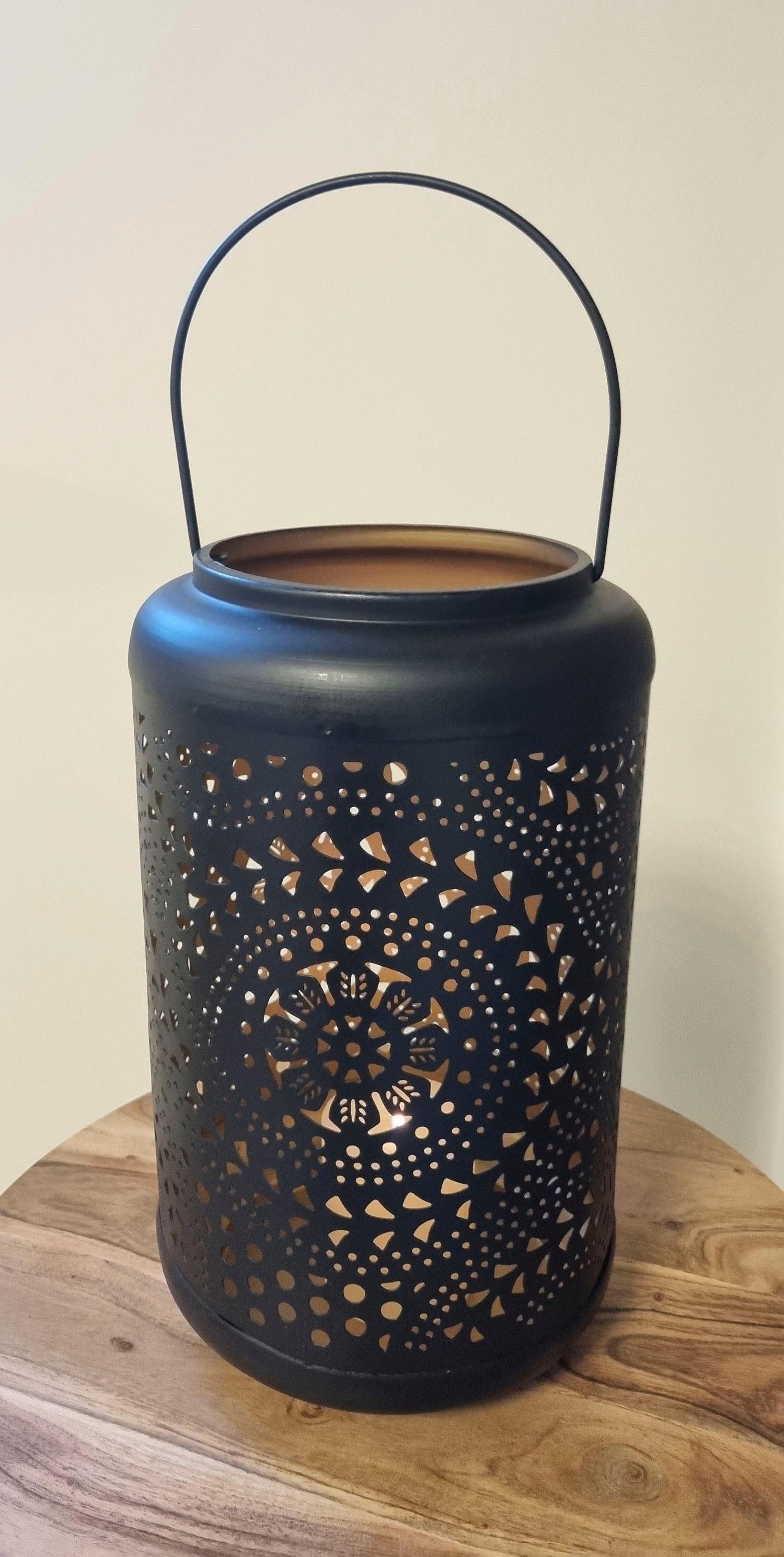 Ambiente Haus Lantaarn met kaars Metalen lantaarn zwart - (H) 48 cm (1 stuk)