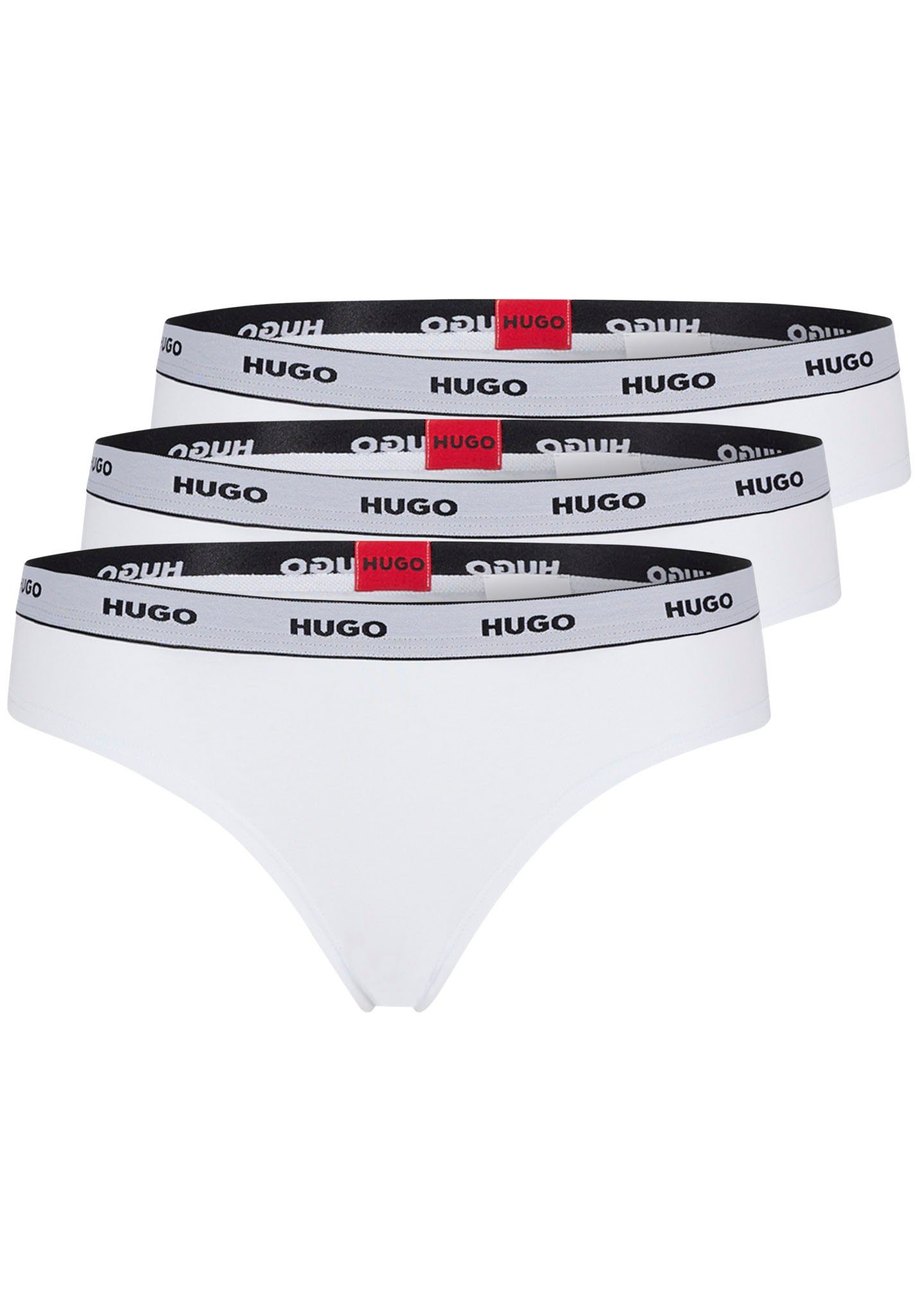 HUGO underwear String TRIPLET THONG STRIPE met hugo logo-elastisch tailleband (3 stuks)