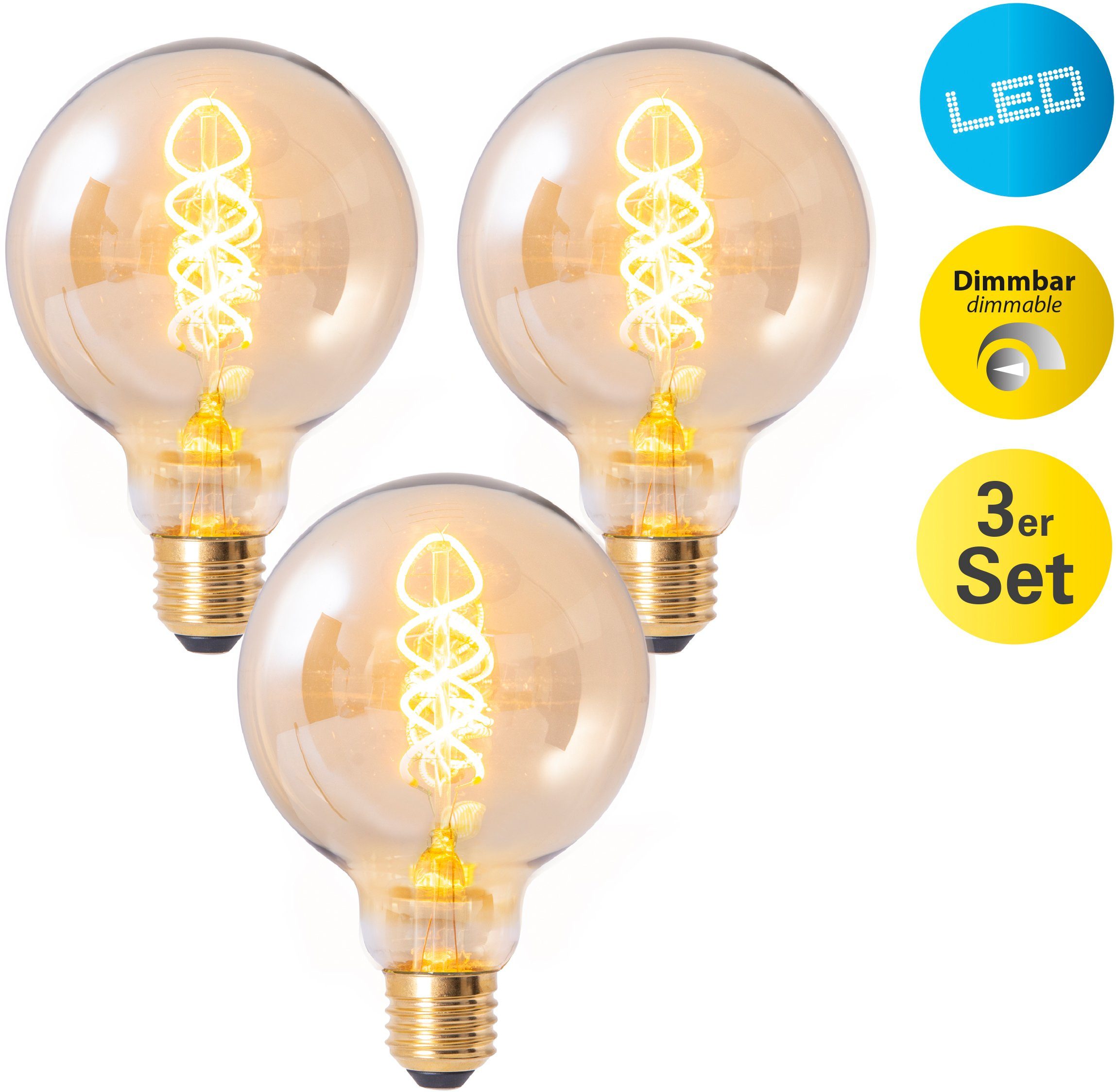 Home24 LED-lamp Dilly II (set van 3), Näve