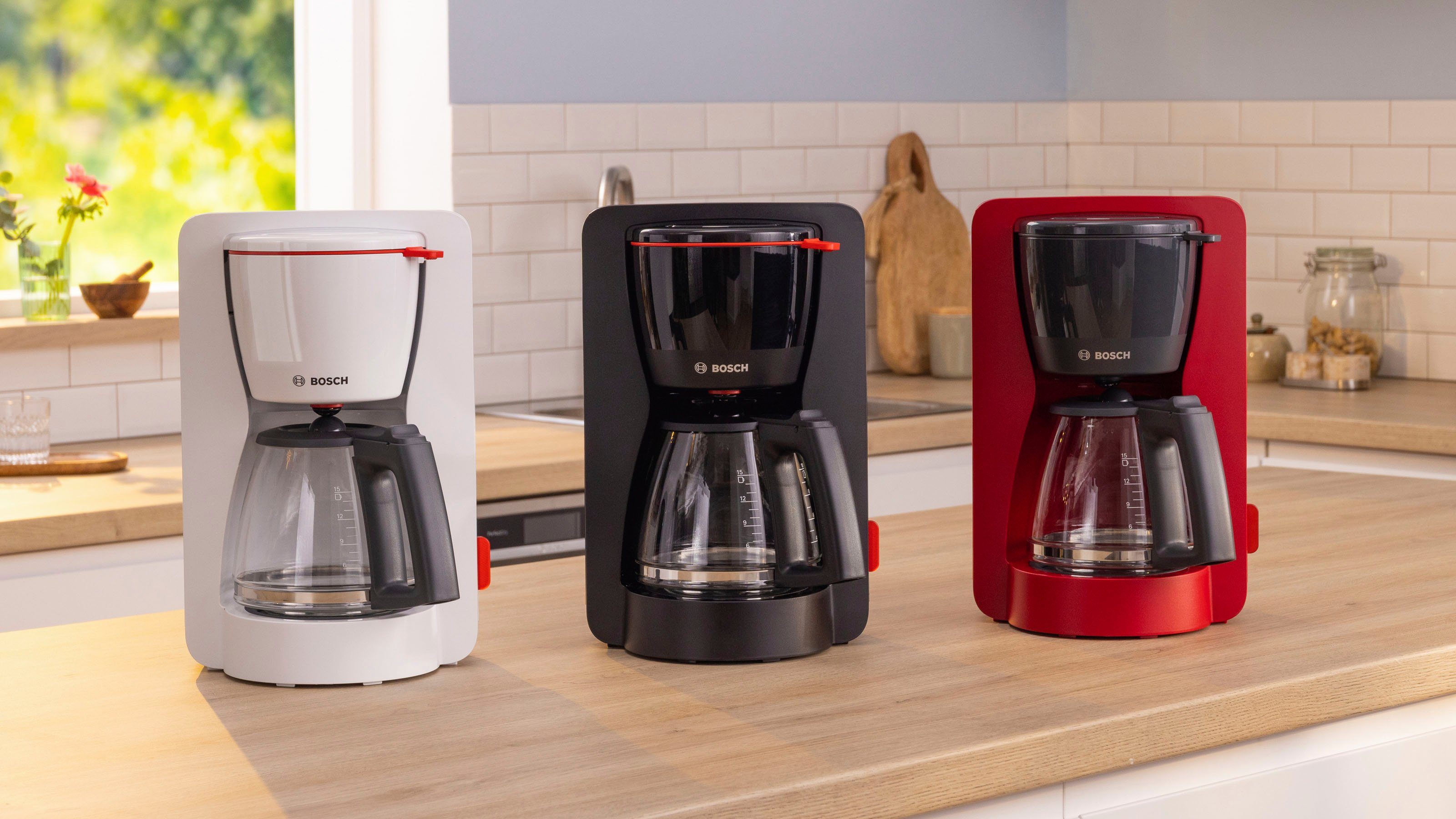 BOSCH Filterkoffieapparaat MyMoment TKA3M131, 1,25 l, 60min warmhoudfunctie, aroma intense, ontkalkingsprogramma, 1200 w