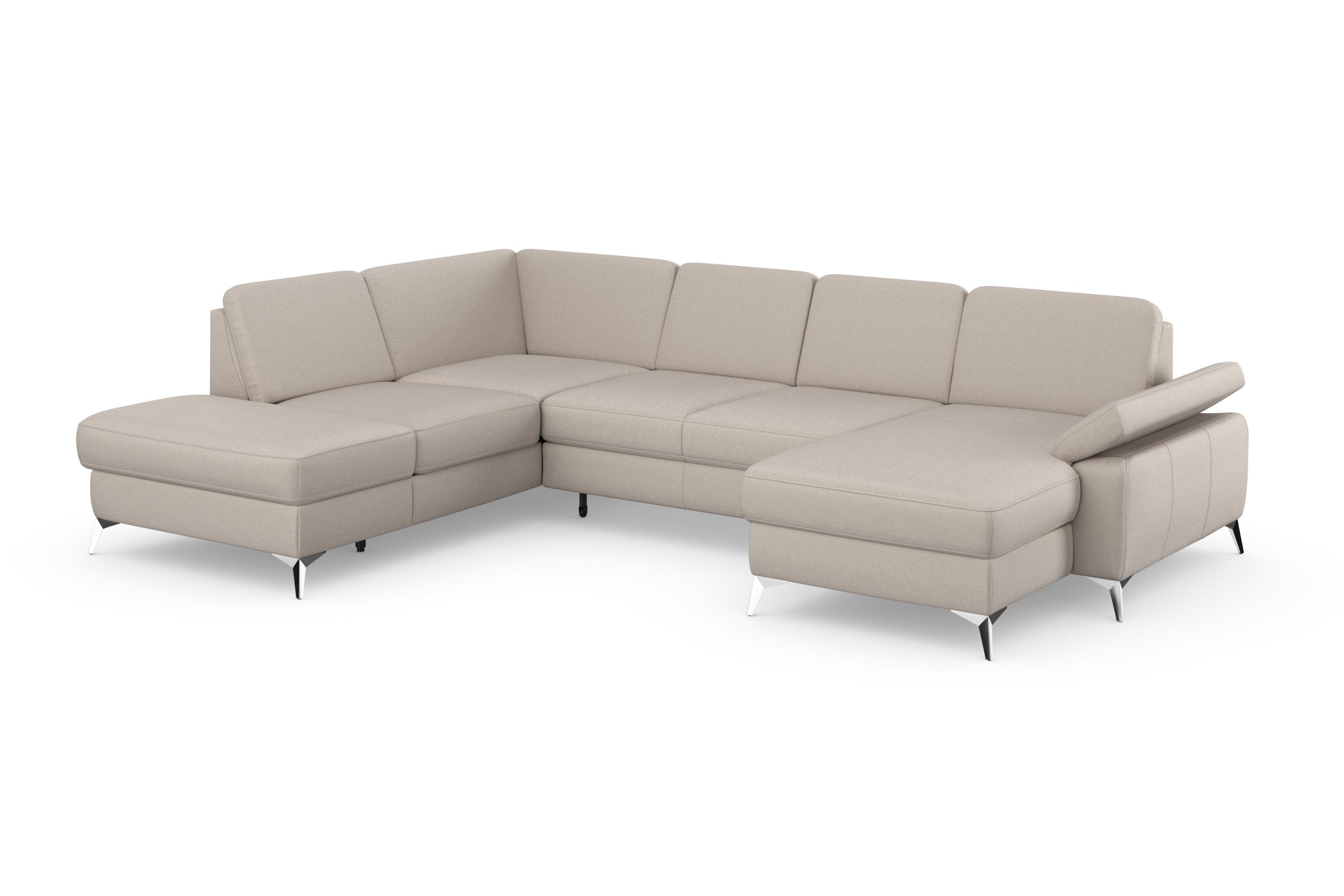 sit&more Zithoek Padua U-model inclusief zitdiepteverstelling, armleuning en binnenvering