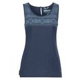 alife and kickin jeansblouse carliak print vrouwelijke denim-top met print in kant-look, stretchkwaliteit blauw