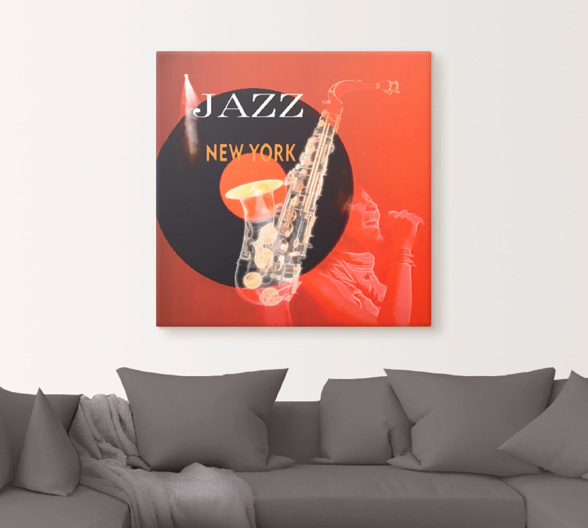 Artland Artprint Muziek abstracte collage als artprint op linnen, poster in verschillende formaten maten