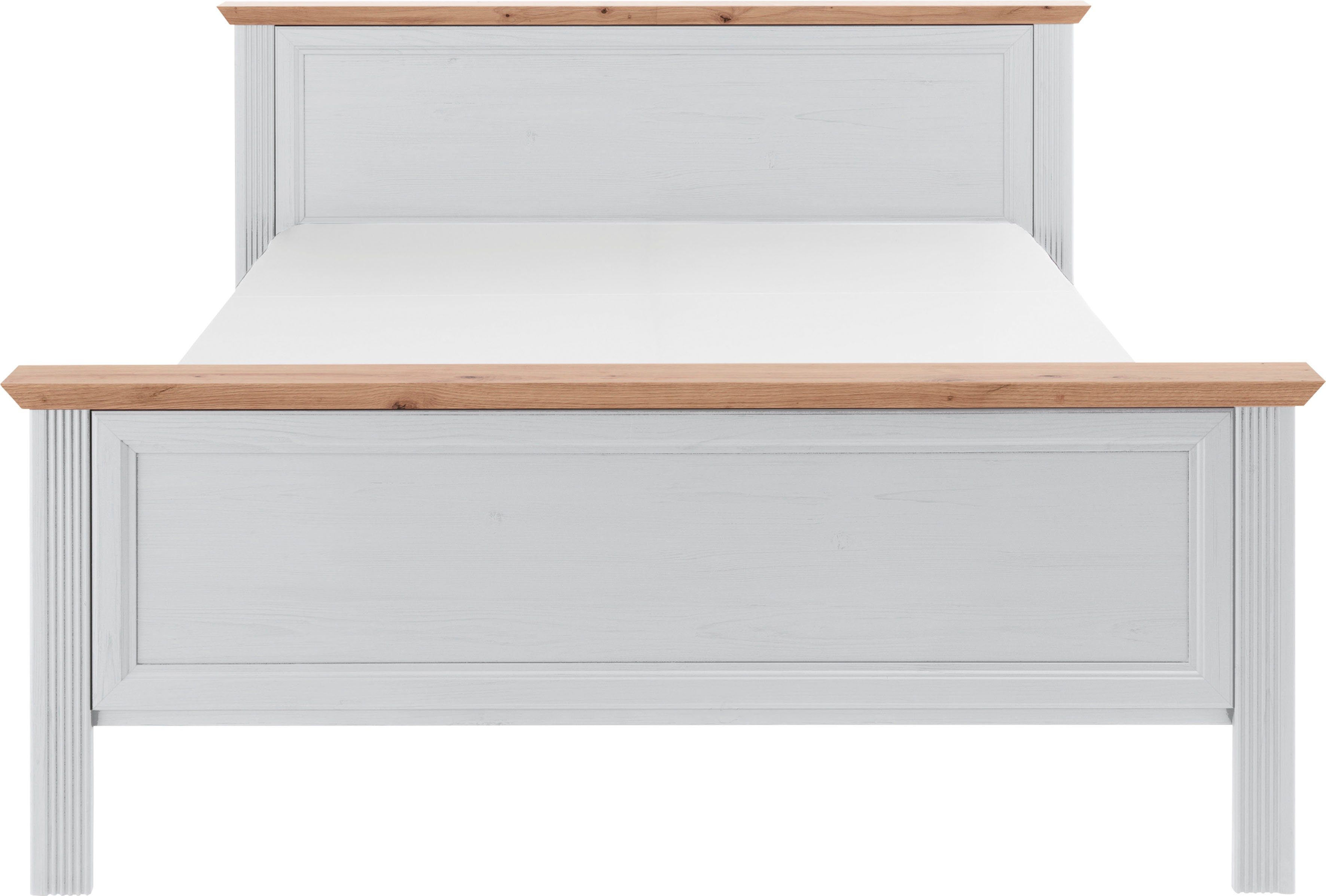 Schlafkontor Bedframe Jasmin II in landelijke stijl bedden wit