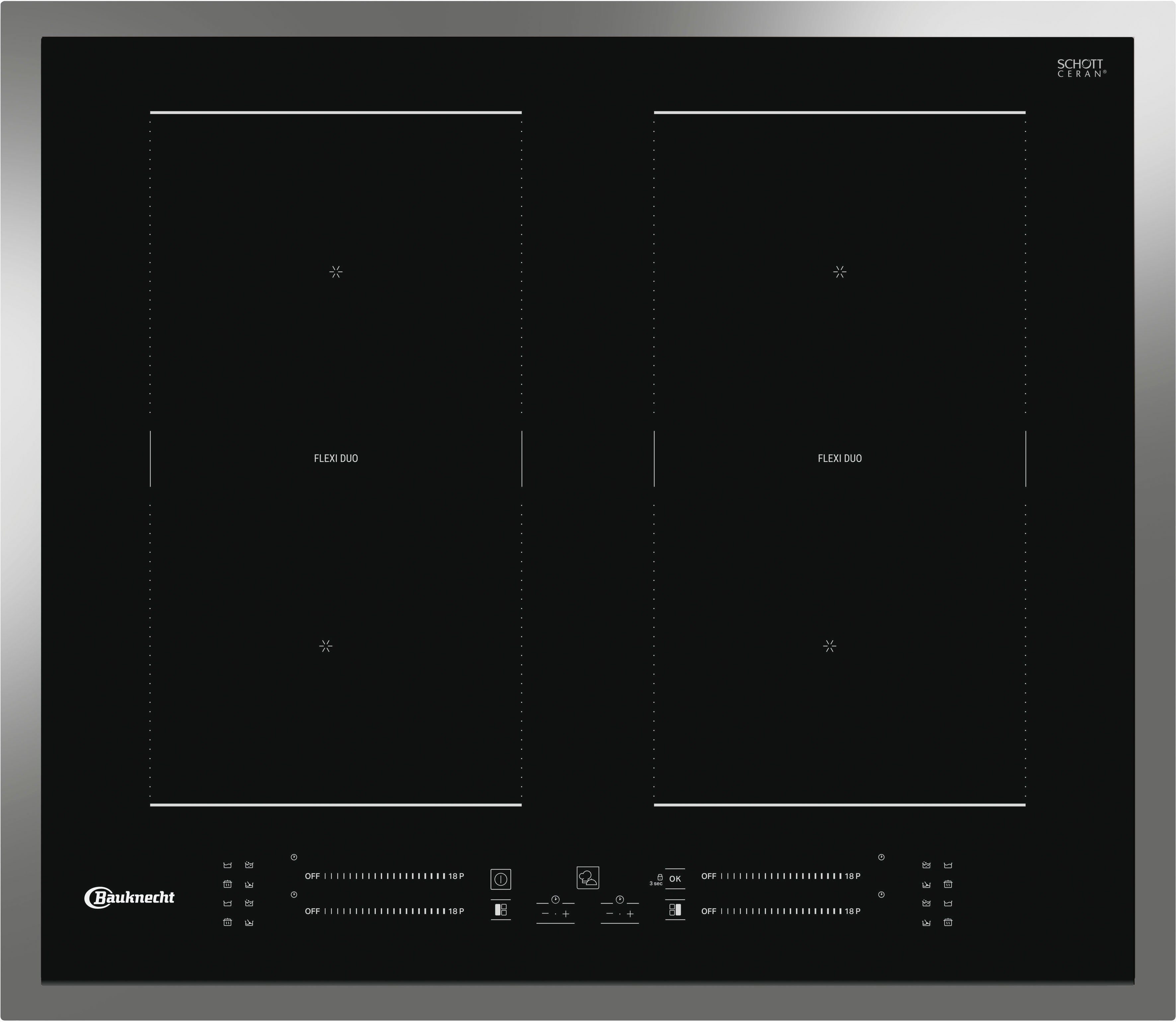 BAUKNECHT Flex-inductiekookplaat van SCHOTT CERAN® BS 4160C FT