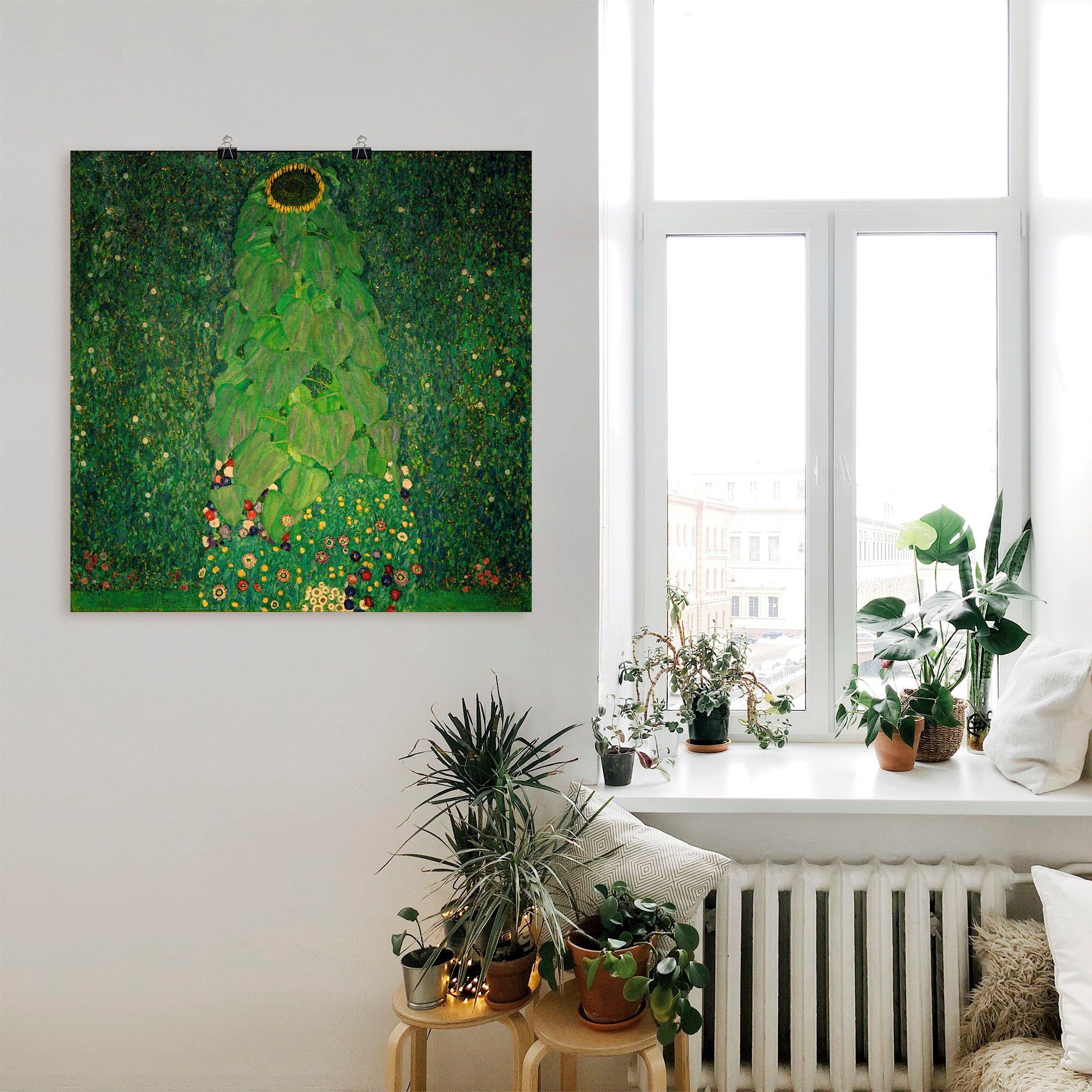 Artland Artprint De zonnebloem als artprint op linnen, poster in verschillende formaten maten