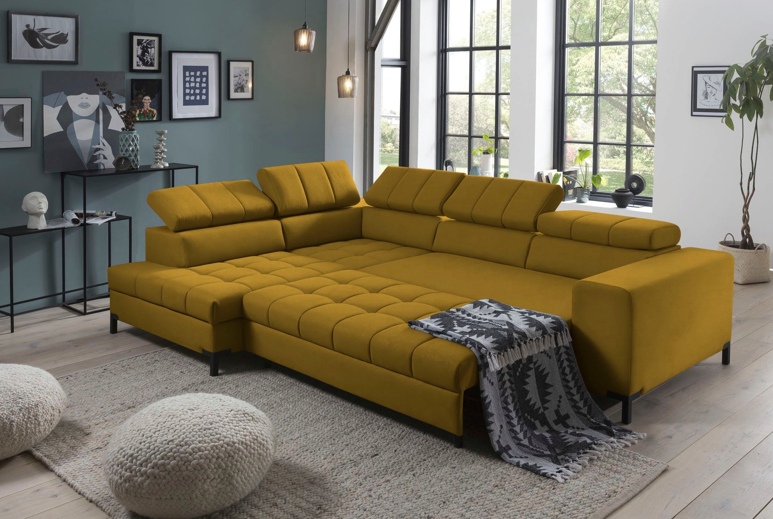 exxpo - sofa fashion Hoekbank Bocco, hoogwaardige afwerking, geweldig zitcomfort, comfortabel, L-vorm