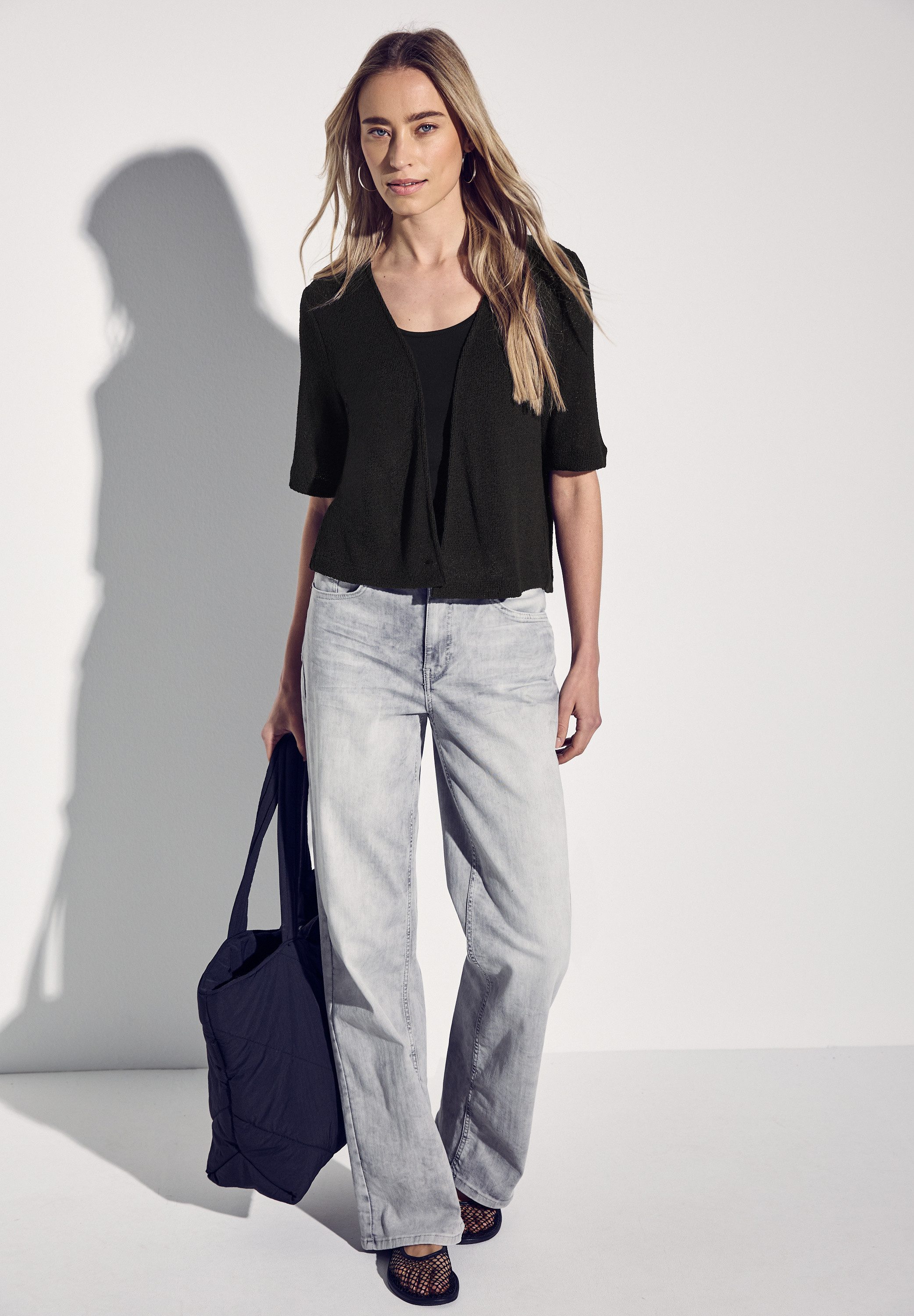 STREET ONE Shirtjasje in brei-look