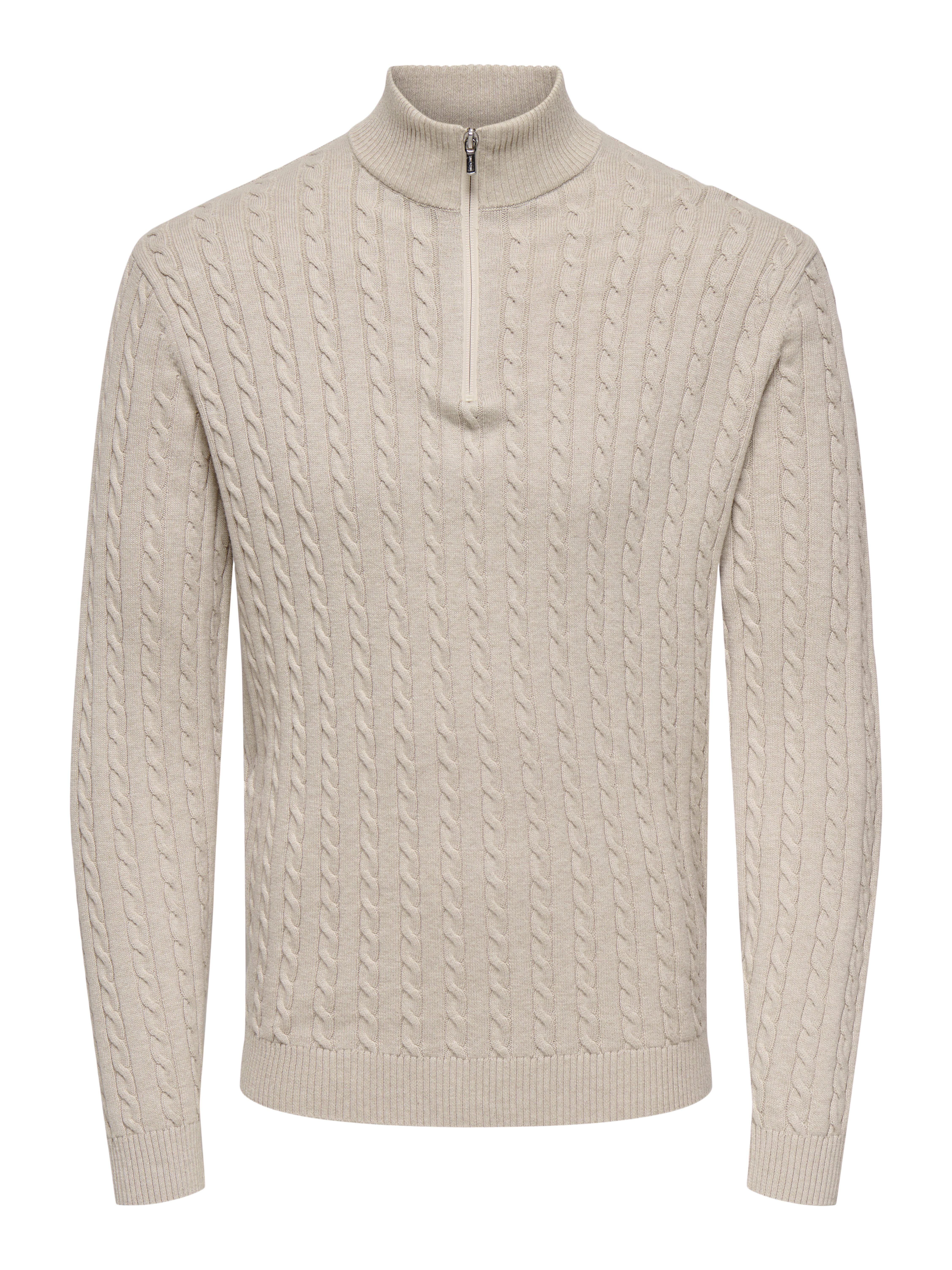 ONLY & SONS Schipperstrui ONSLOUI REG 12 CABEL HALF ZIP KNIT