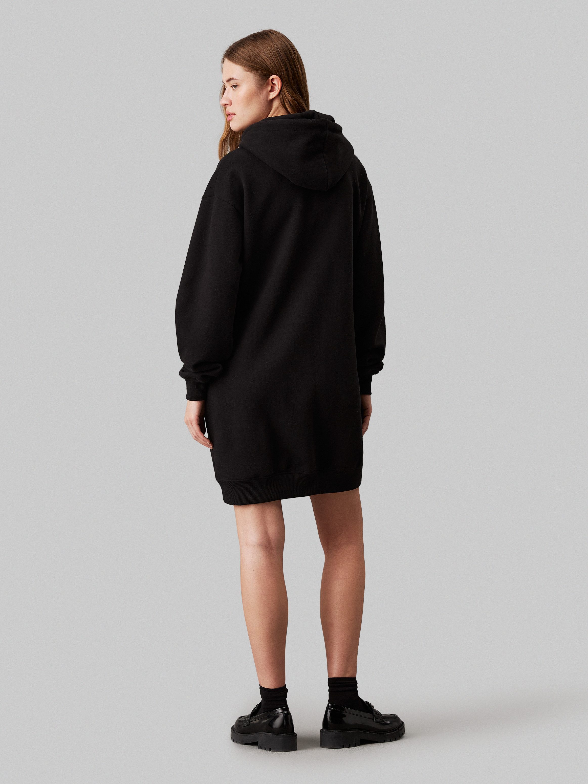 Calvin Klein Sweatjurk CHENILLE MONOLOGO HOODIE DRESS