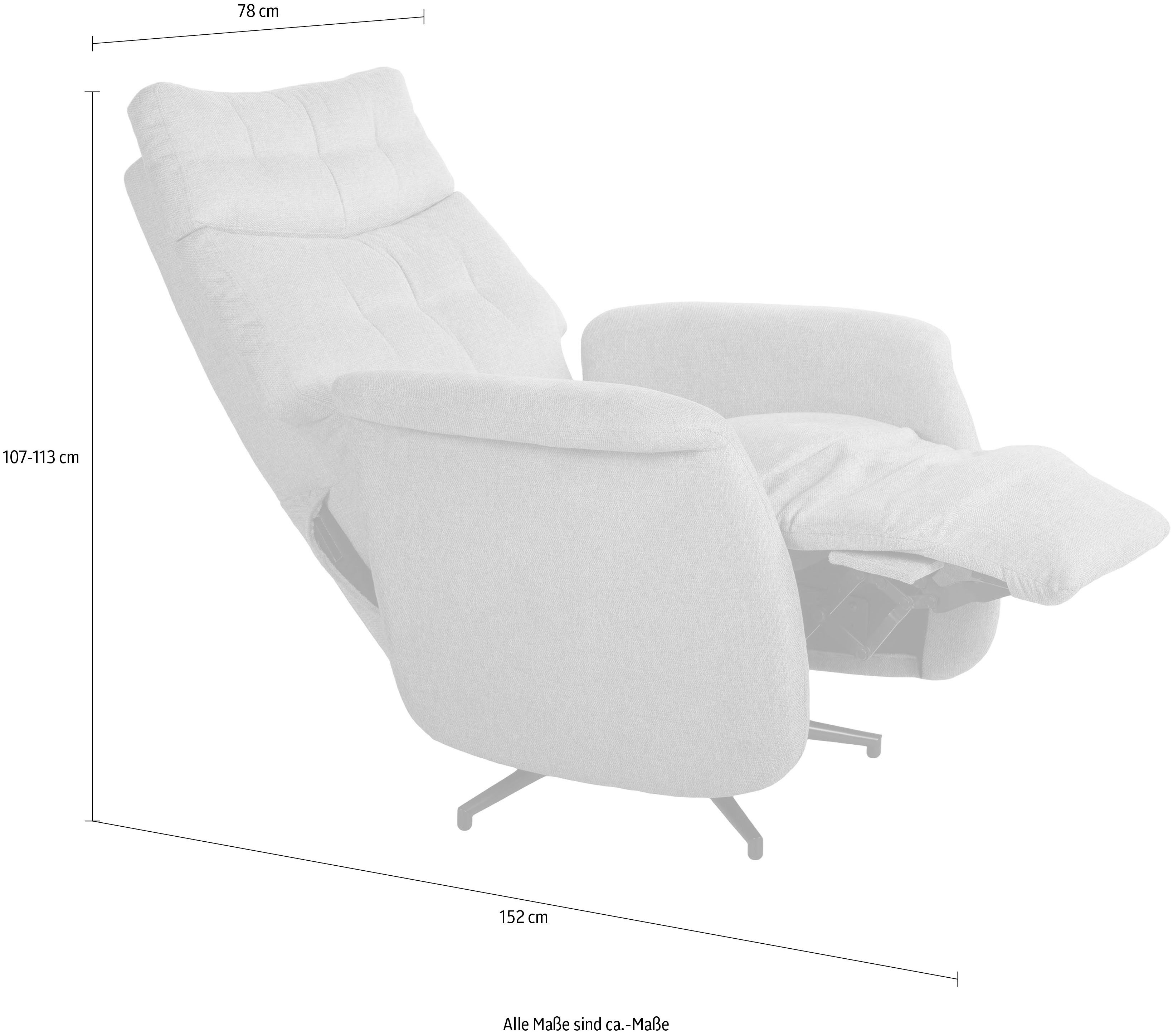 Duo Collection Relaxfauteuil Peralta geïntegreerde voetensteun, staal golfondersteuning, 115 kg, 360° draaibaar (1 stuk)