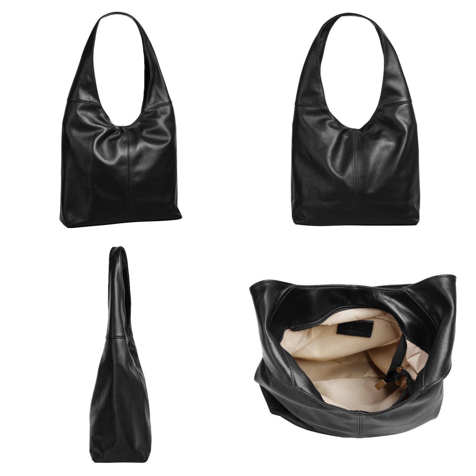 Piké Shopper echt leer, made in italy