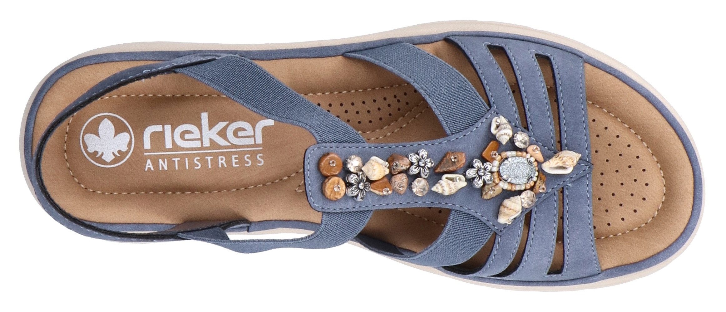 Rieker Sandalen , zomer schoen, riemchensandalette, sieradenversiering, elastische banden