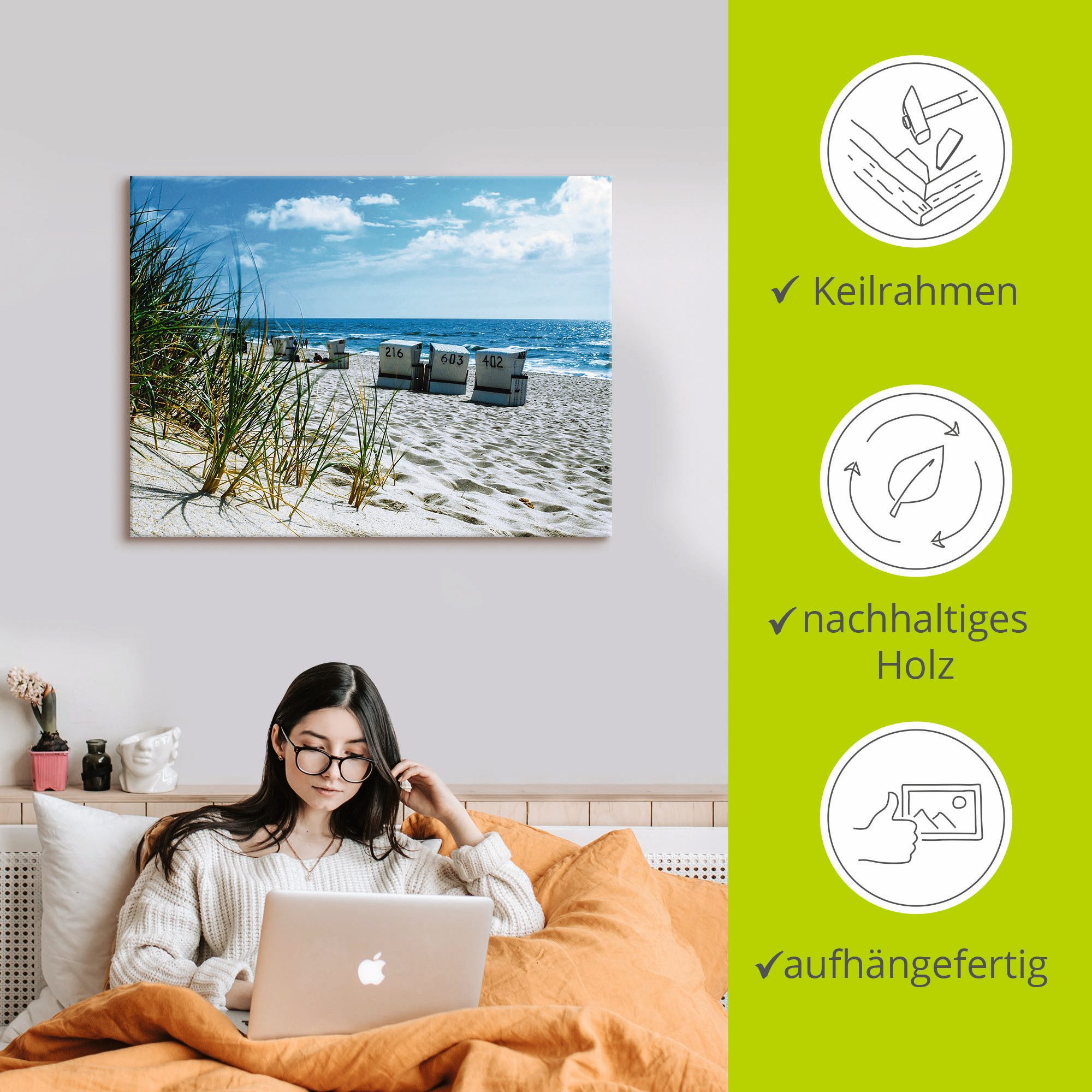 Artland Artprint Achter de duinen als artprint op linnen, poster in verschillende formaten maten