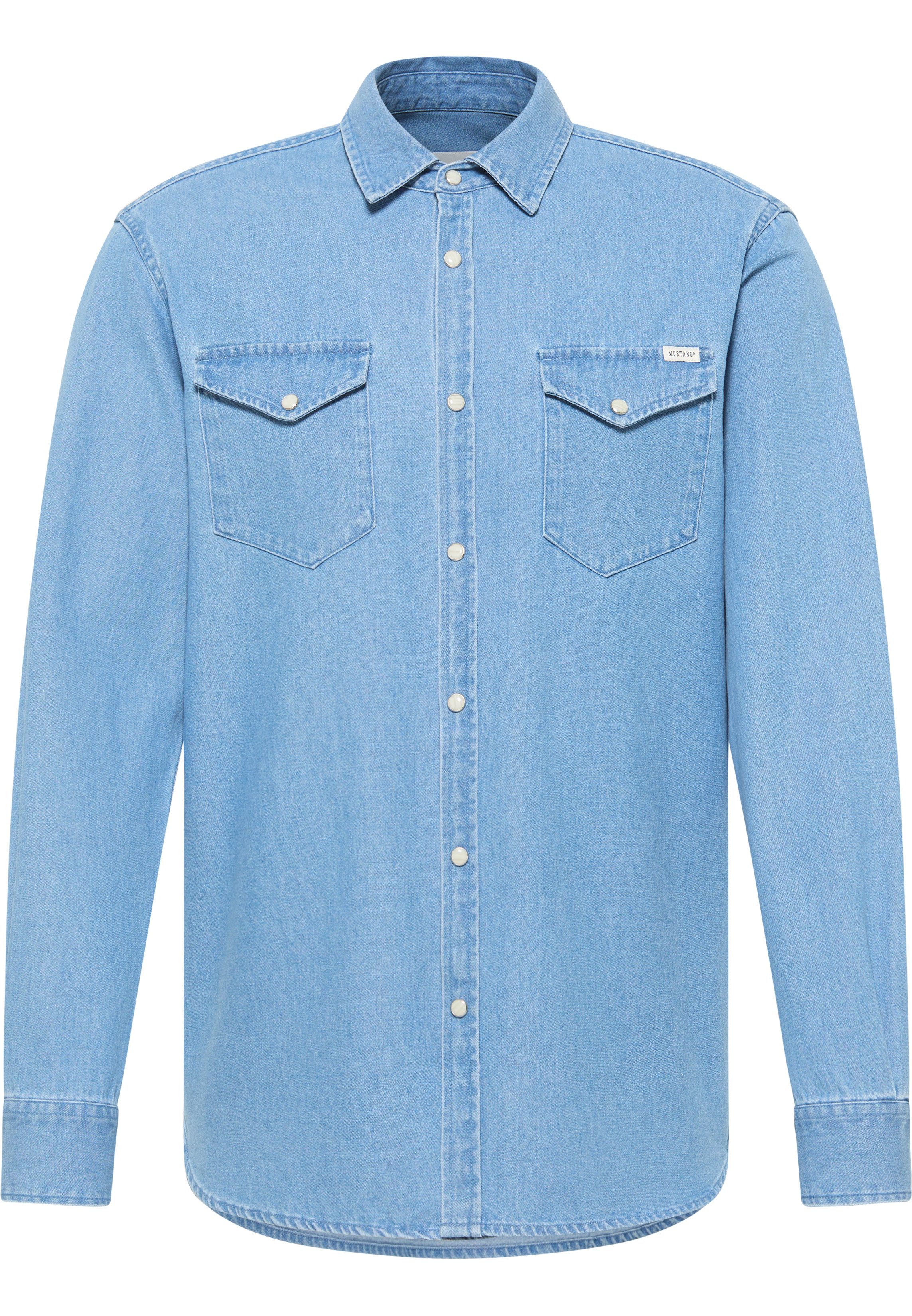 Mustang Overhemd met lange mouwen Style Duver Jeanslook met aangebrachte borstzakken