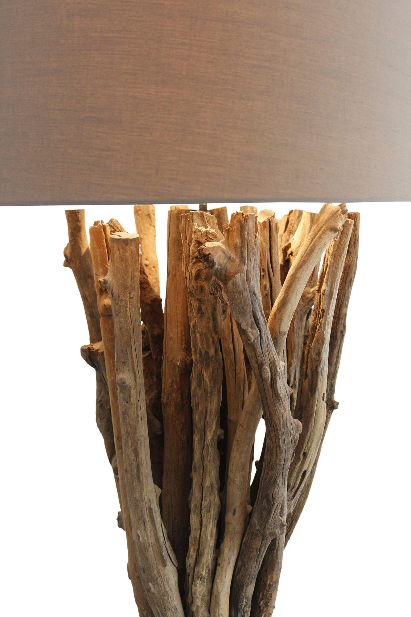 SalesFever Staande lamp Pam handgemaakt, met linnen kap (1 stuk)