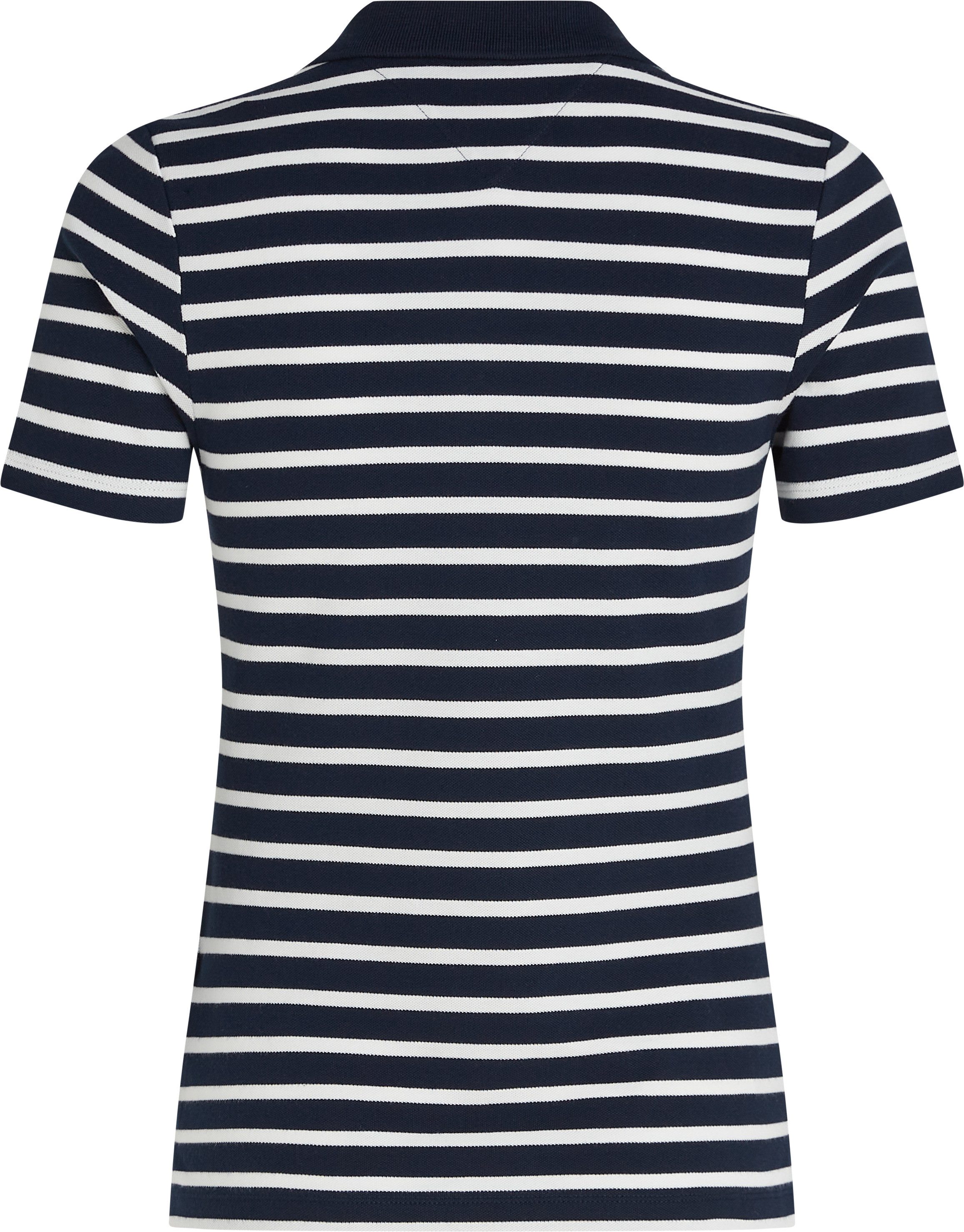 Tommy Hilfiger Poloshirt 1985 Slim Fit Pique Premium met logo-borduursel, met zijsplitten