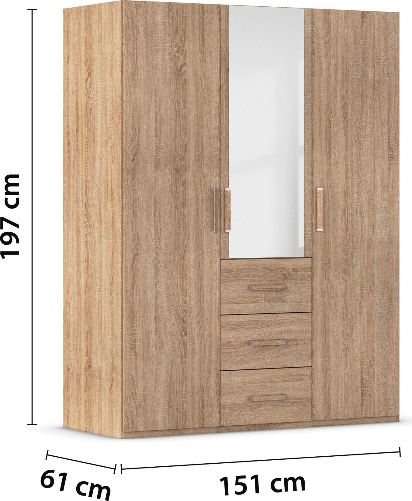 rauch Slaapkamerserie Compleet slaapkamer EVELYN Kast en bed in 2 breedtes, nachtkastje met paneel MADE IN GERMANY (set, 3-delig)