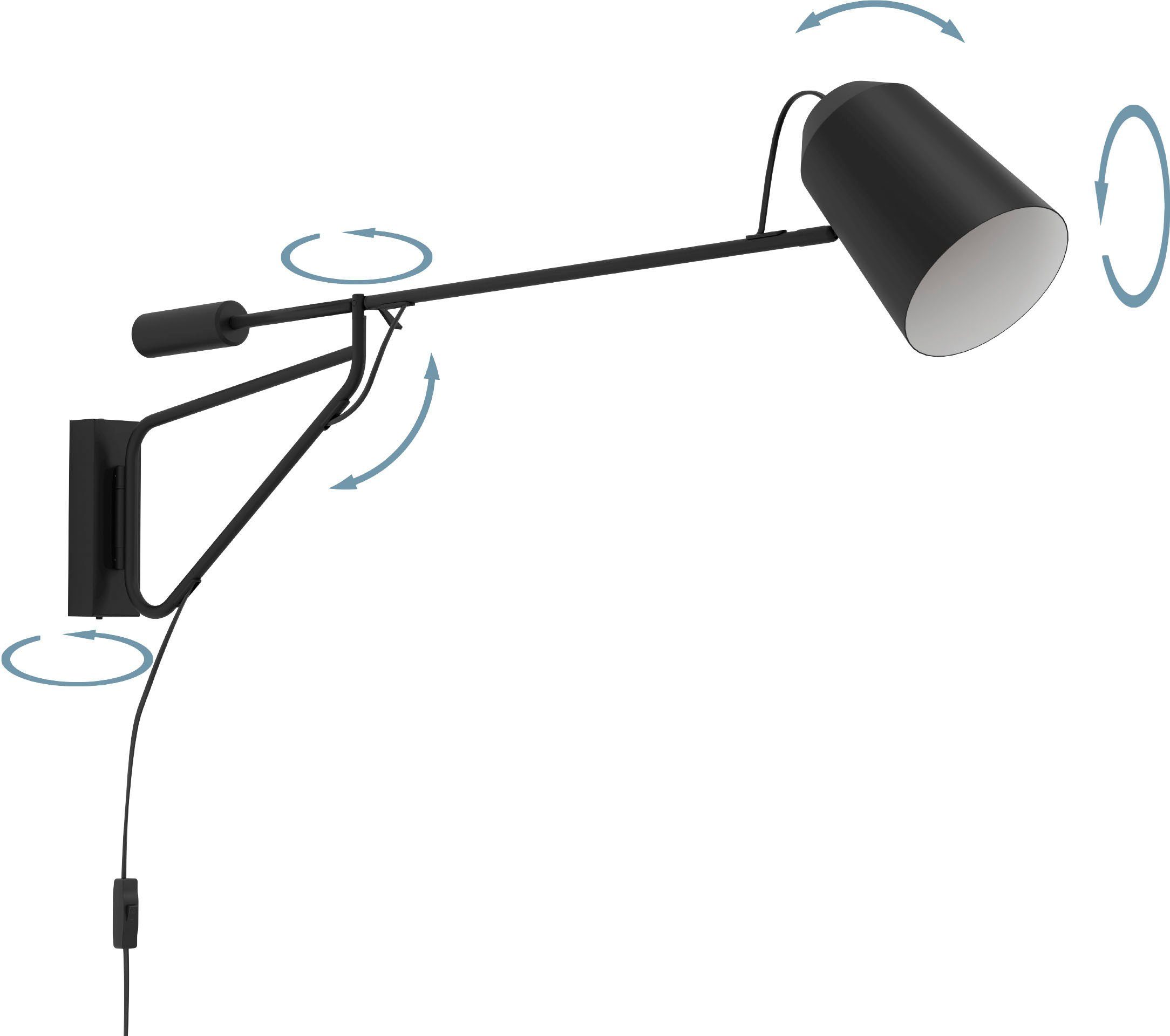 EGLO Plafondlamp LORETO 1 Plafondlamp in zwart en wit van staal - excl. E27 - 28W (1 stuk)