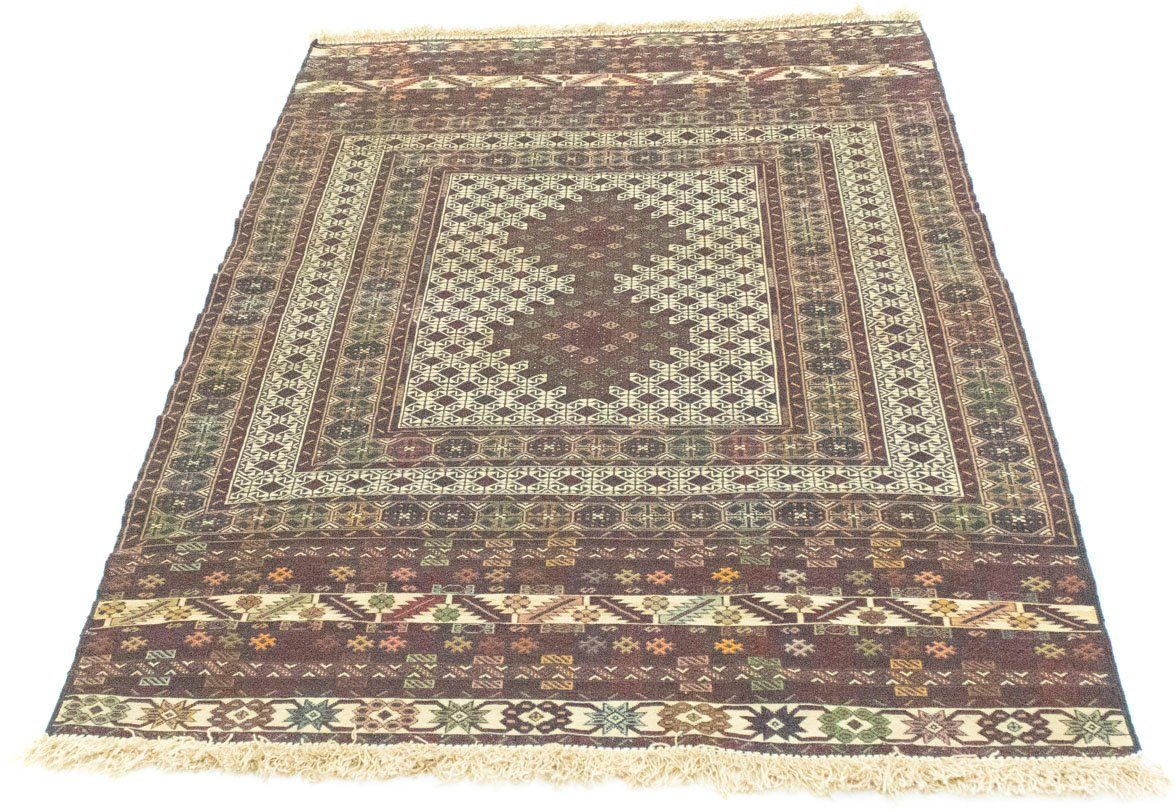 morgenland Wollen kleed Kelim Afghan vloerkleed met de hand geweven beige Laagpolig