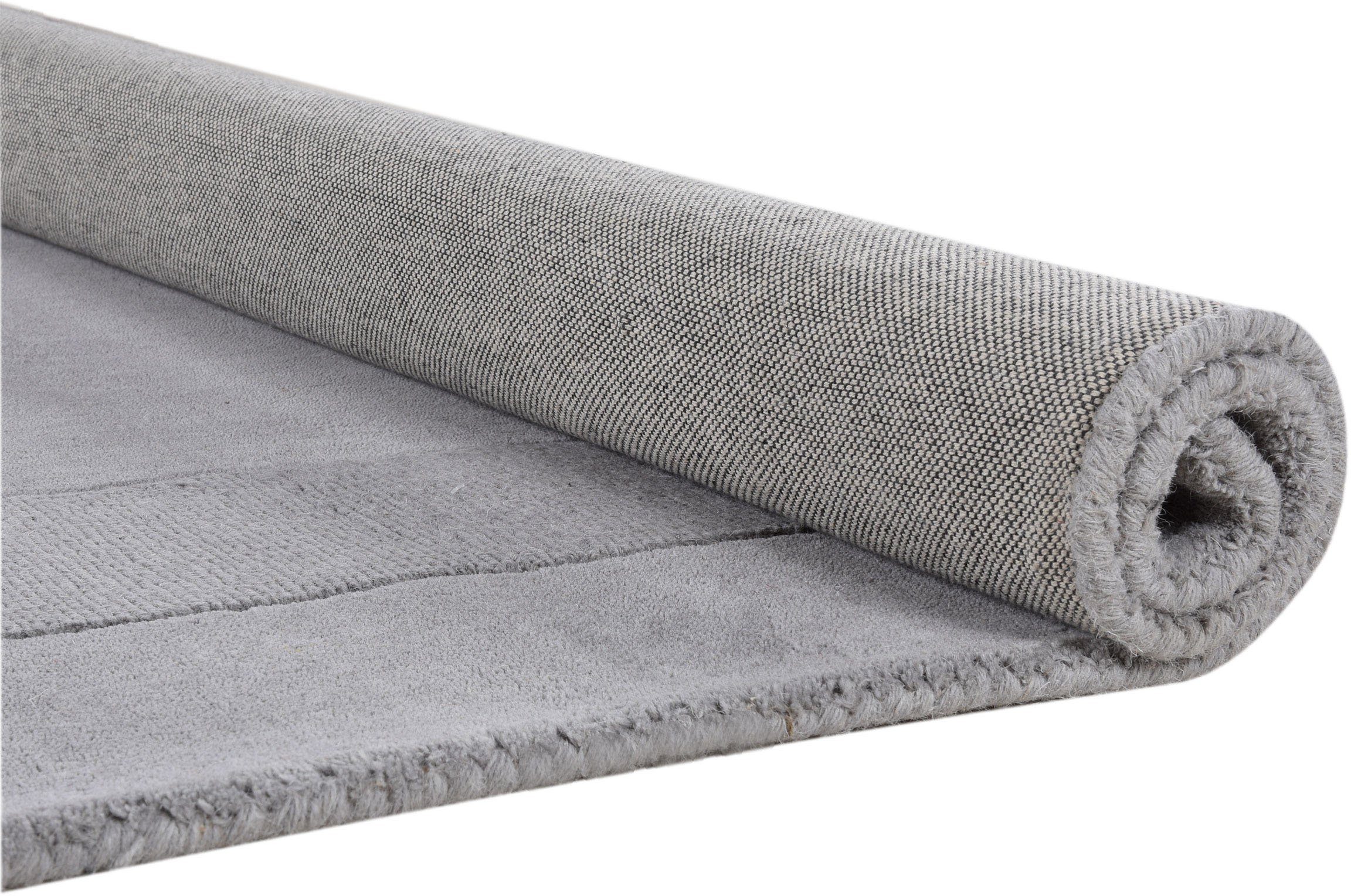 THEKO Wollen kleed USEDOM 8301 Uni kleuren, 100% wol, handgetuft, met rand
