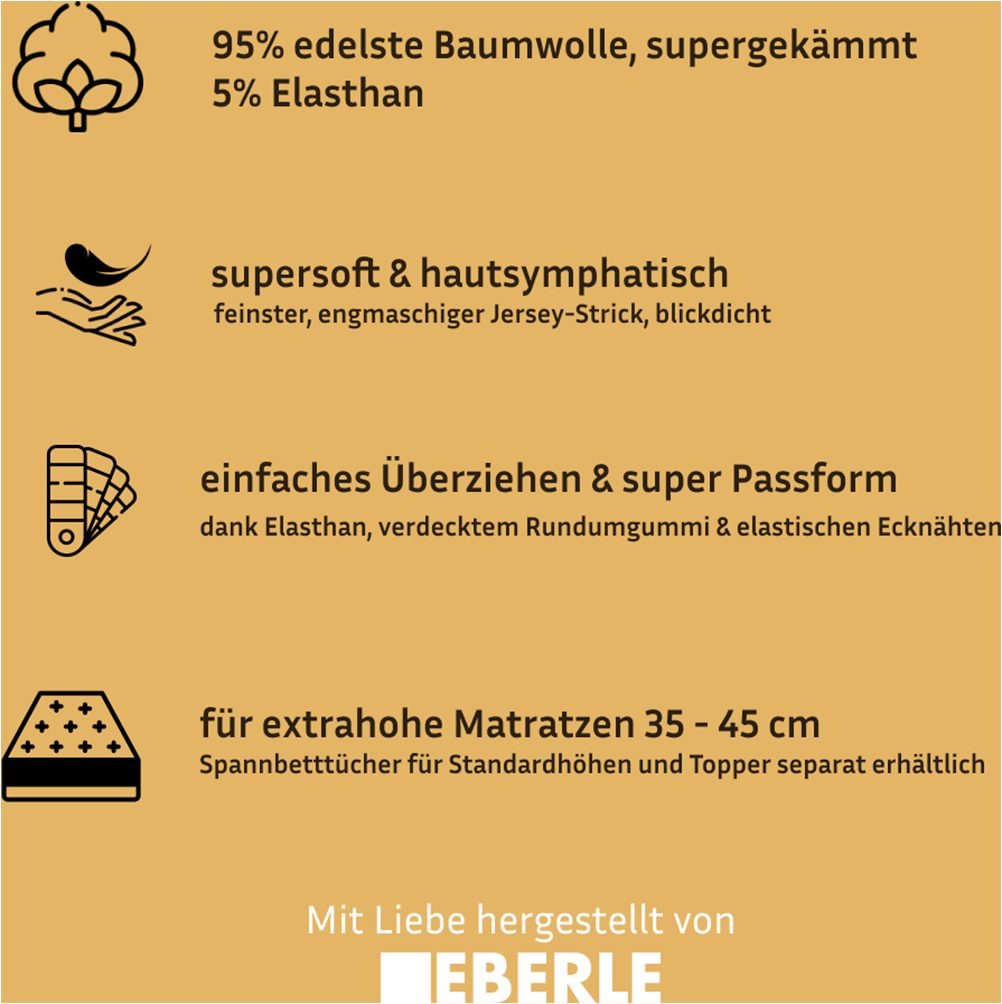bellana Hoeslaken Jersey-elastaan deluxe voor boxspringbedden en zeer hoge matrassen (1 stuk)