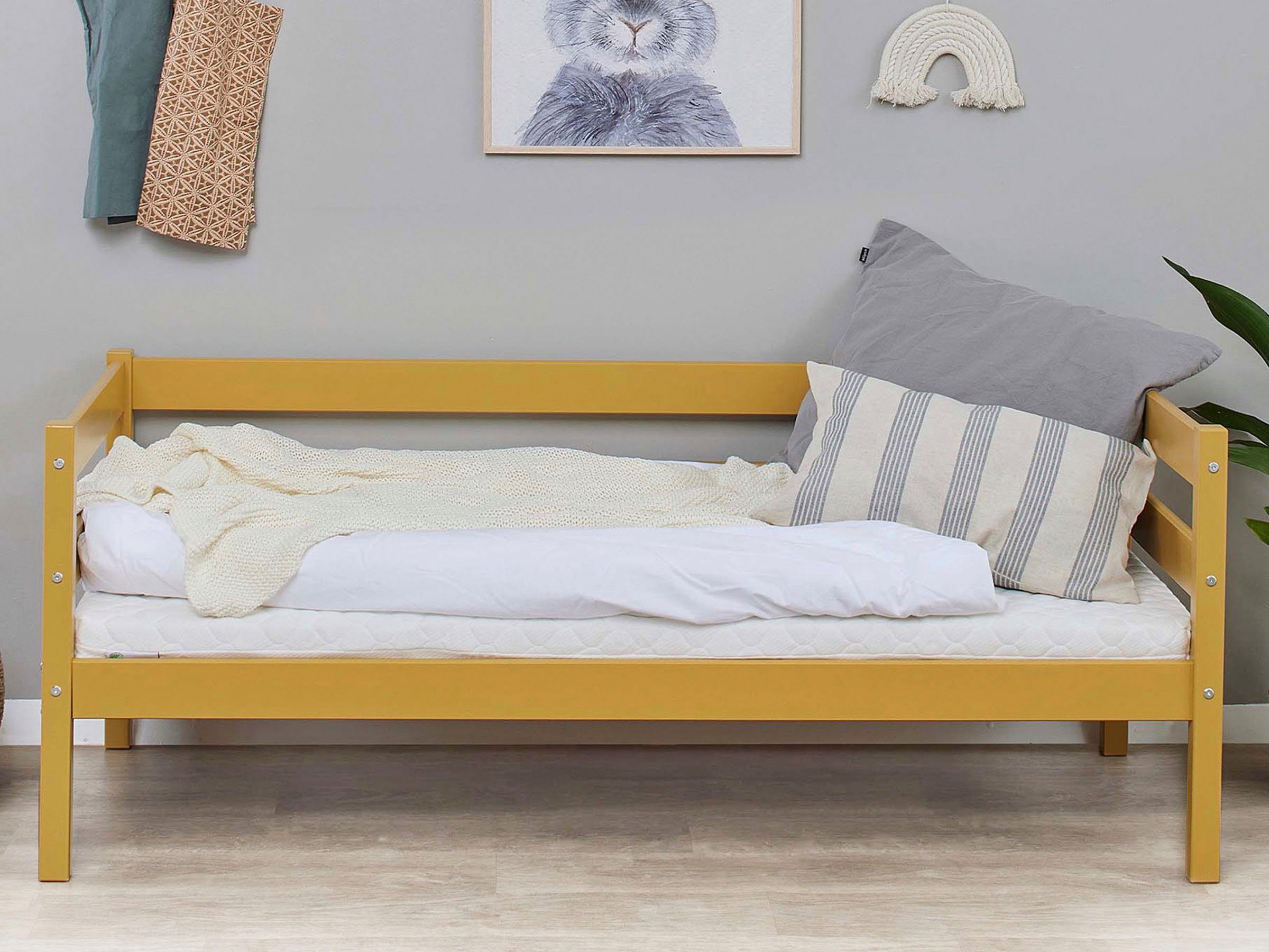 Hoppekids 1-persoonsledikant ECO Comfort kinderbed, massief grenenhout, tienerbed inclusief lattenbodem (set)