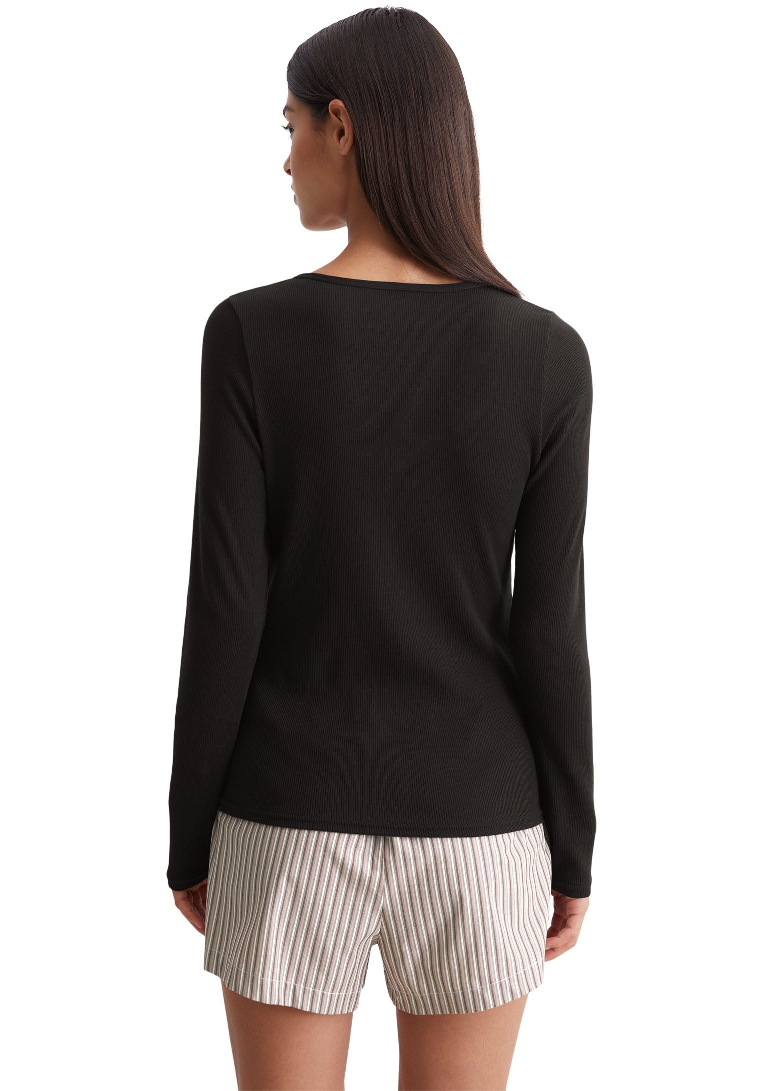 Marc O'Polo Shortama Mix & Match Cotton-Woven met stijlvol streepdesign (2-delig)