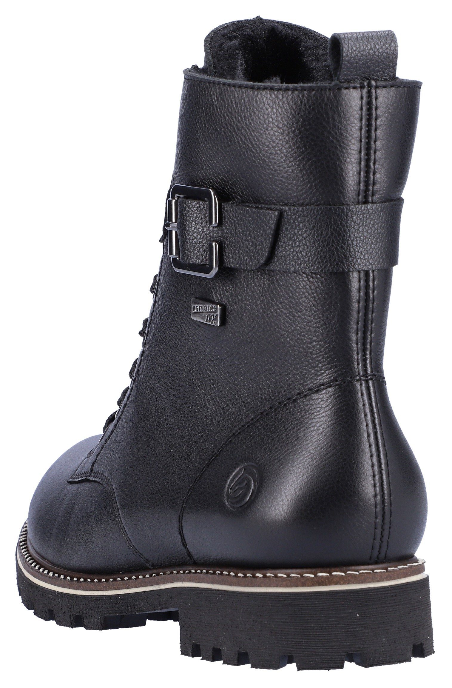 Remonte Winterlaarzen , blokhak, veterschoenen, outdoorschoen met decoratieve gesp