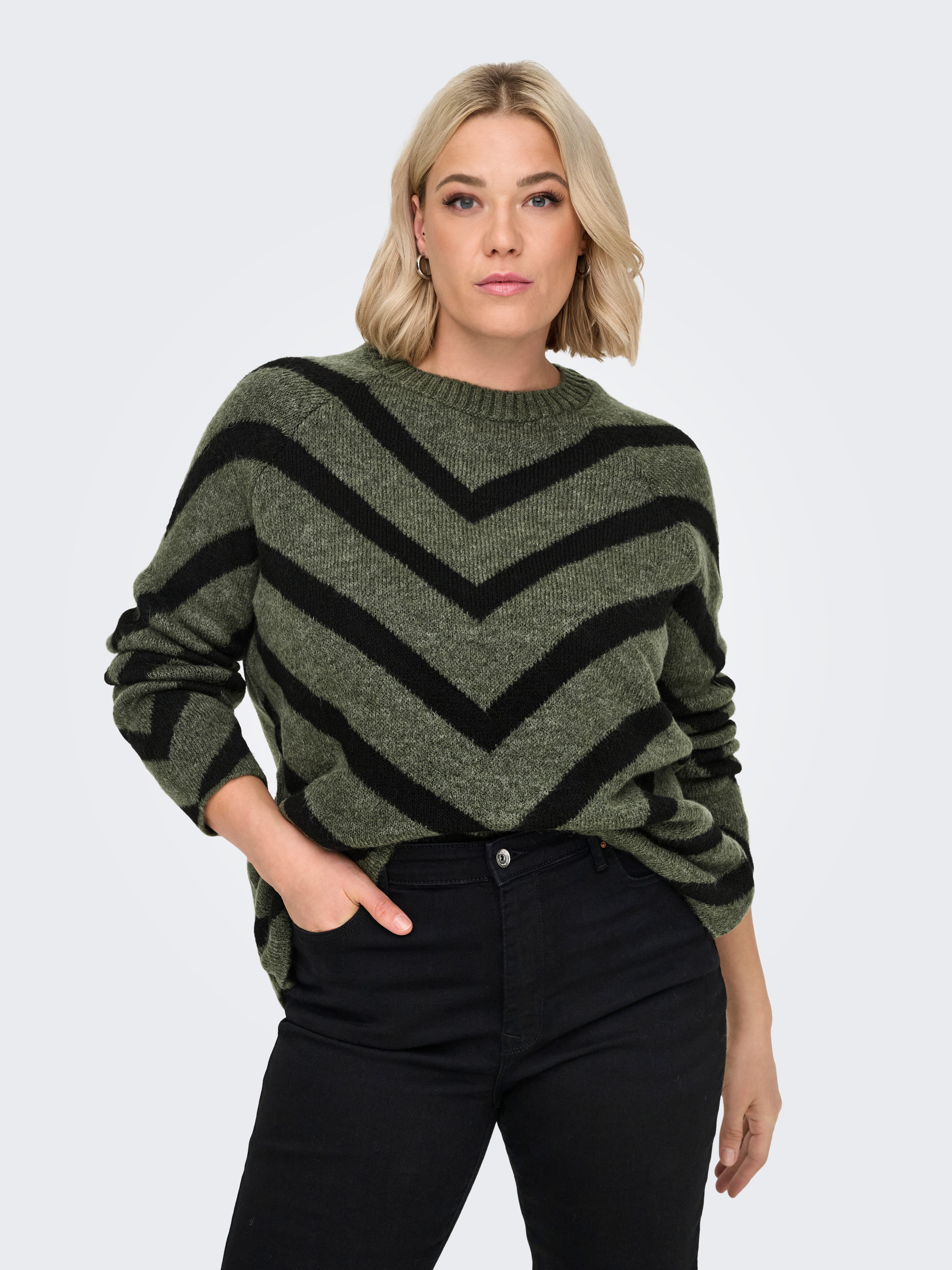 ONLY CARMAKOMA Gebreide trui CARELIZA L/S PULLOVER KNT NOOS