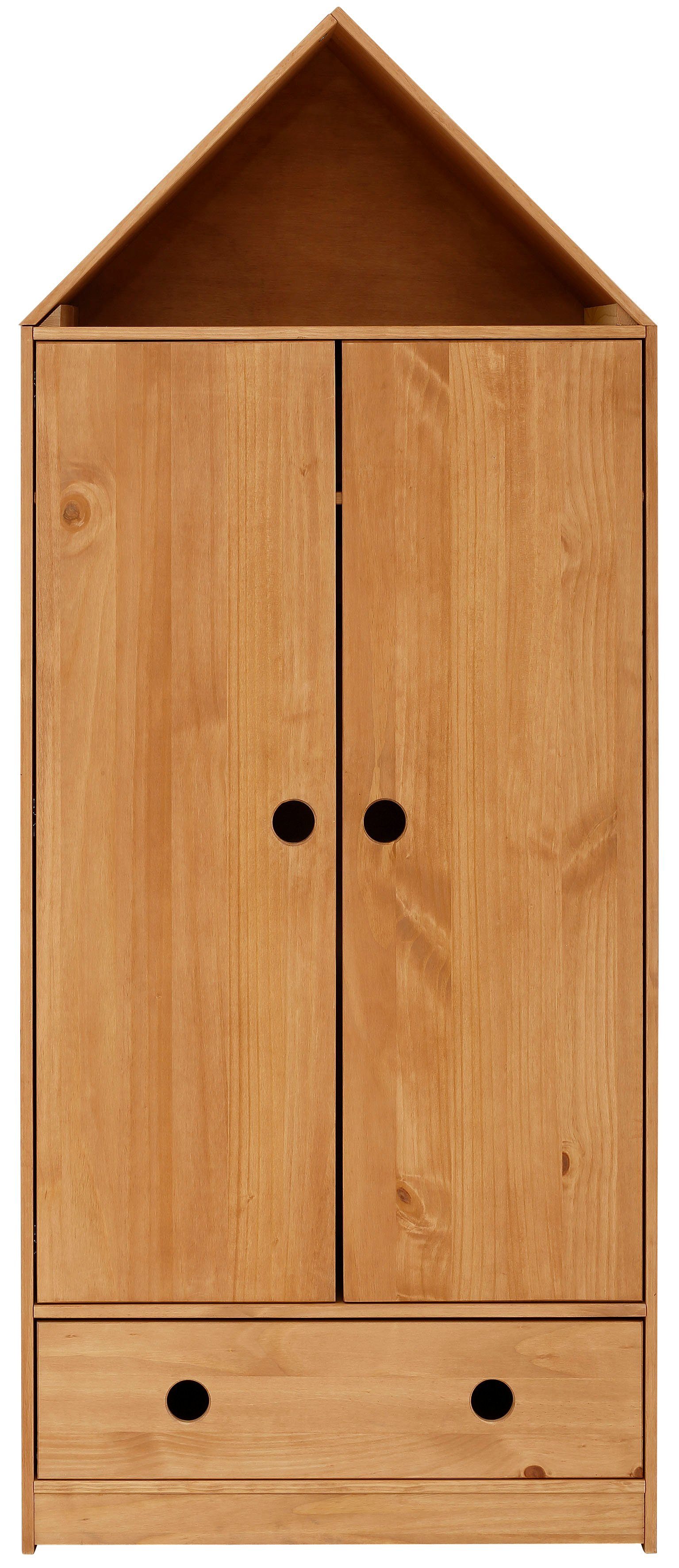 Lüttenhütt Kledingkast Alpi Grenenhout, met planken en garderobestang, hoogte 180 cm