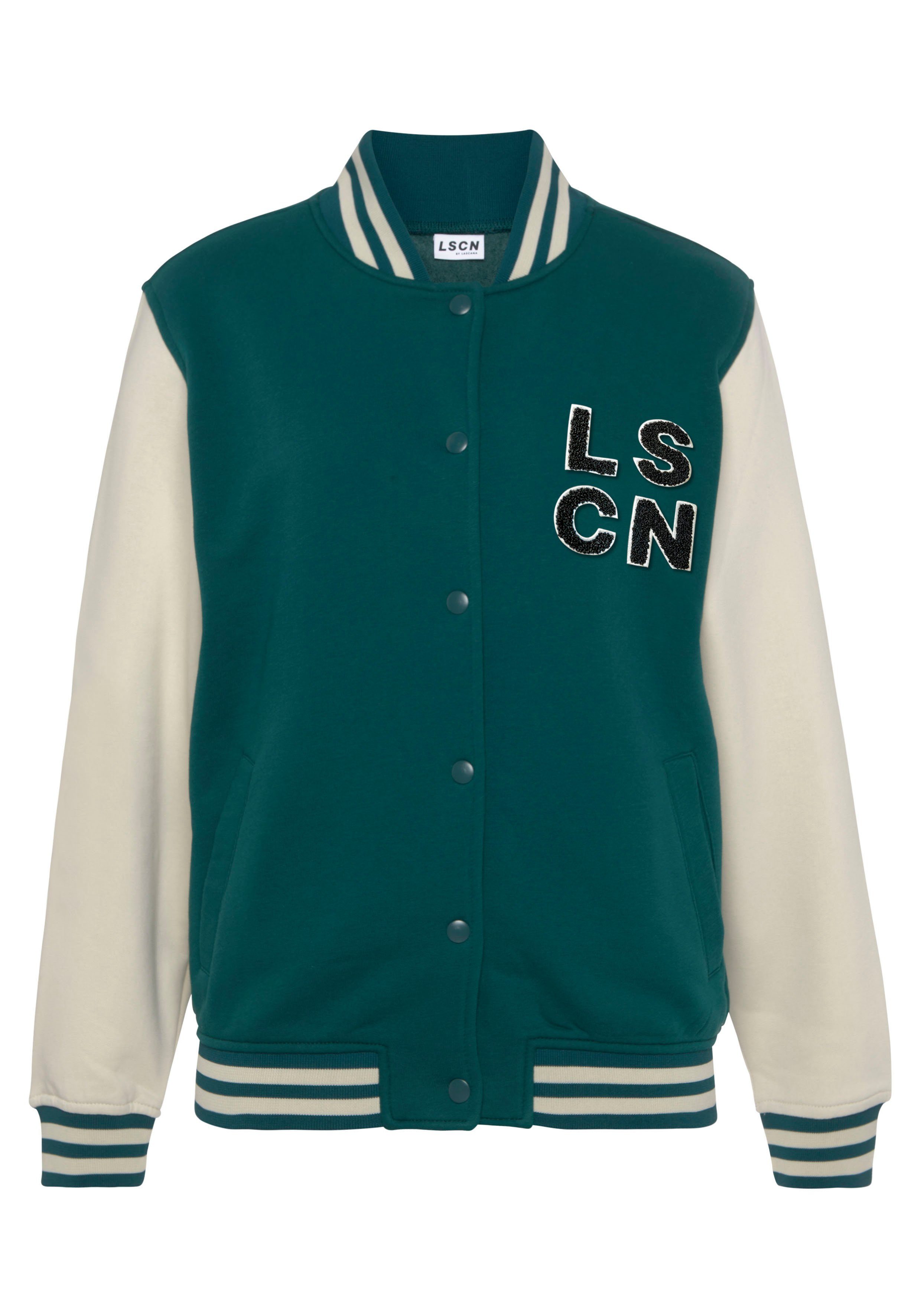 LSCN by LASCANA Sweatvest in college stijl, loungeanzug