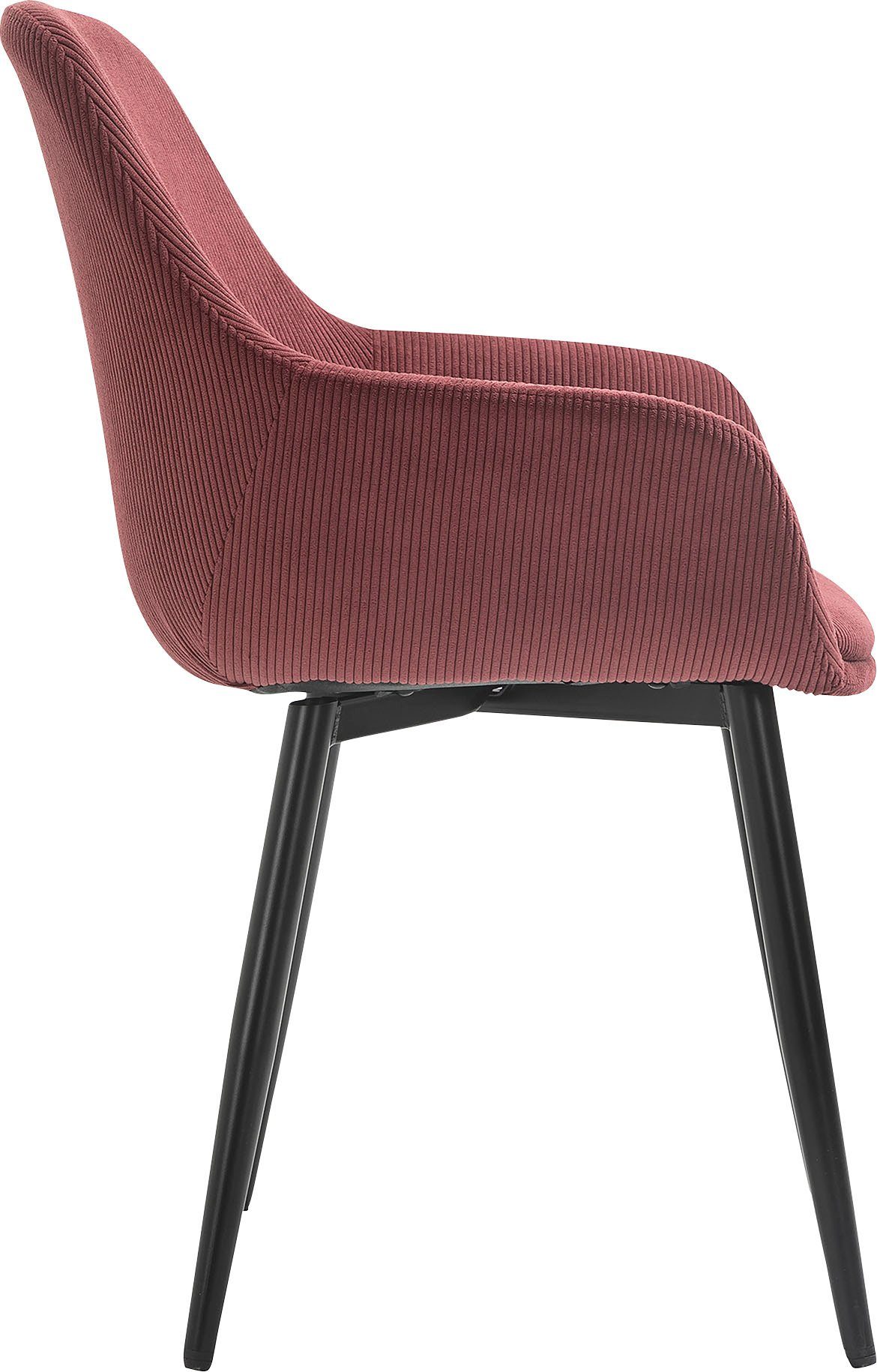 SalesFever Stoel met armleuningen Bekleding in corduroy-look (set, 2 stuks)