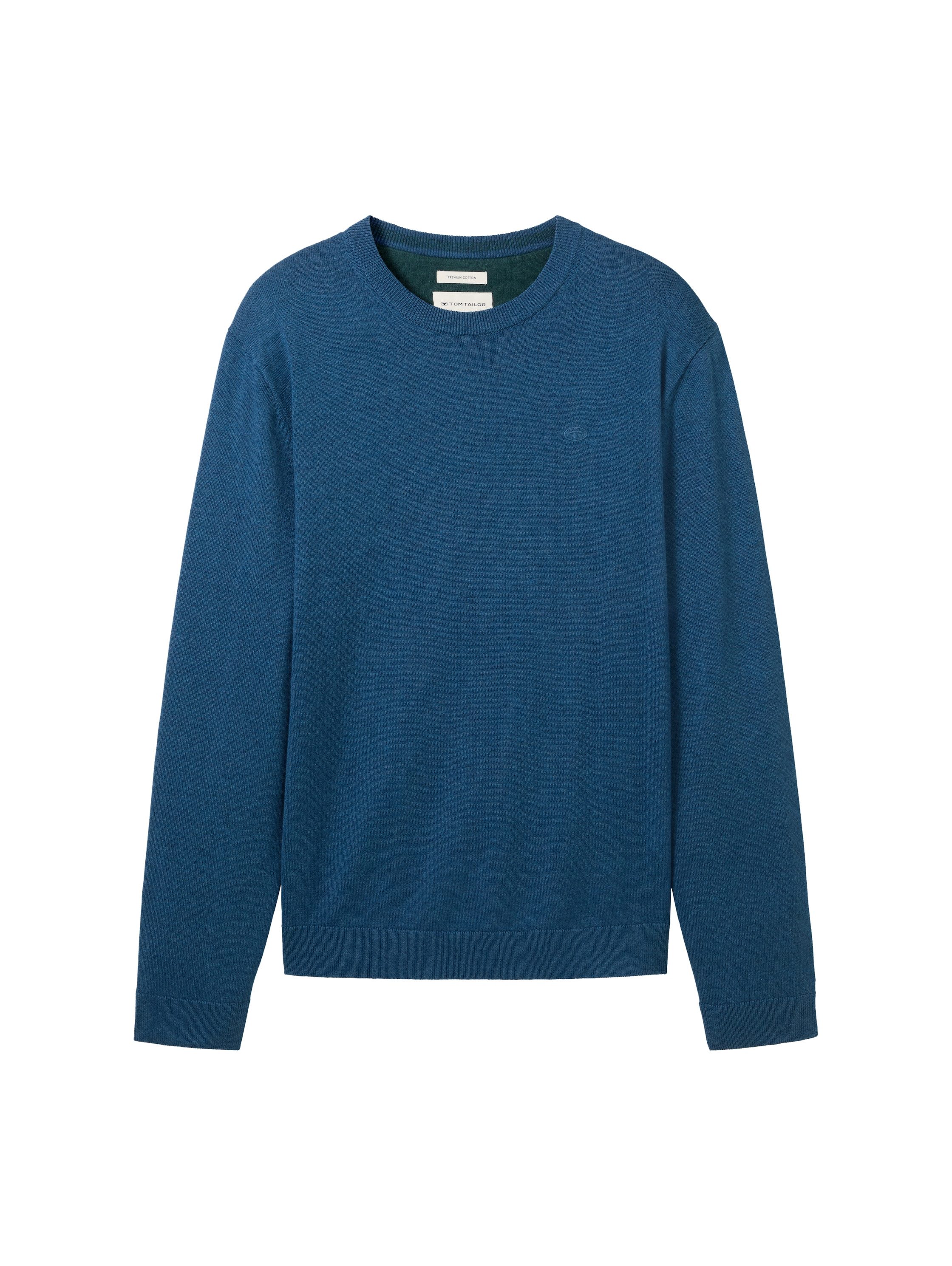 Tom Tailor Trui met ronde hals met geborduurd logo