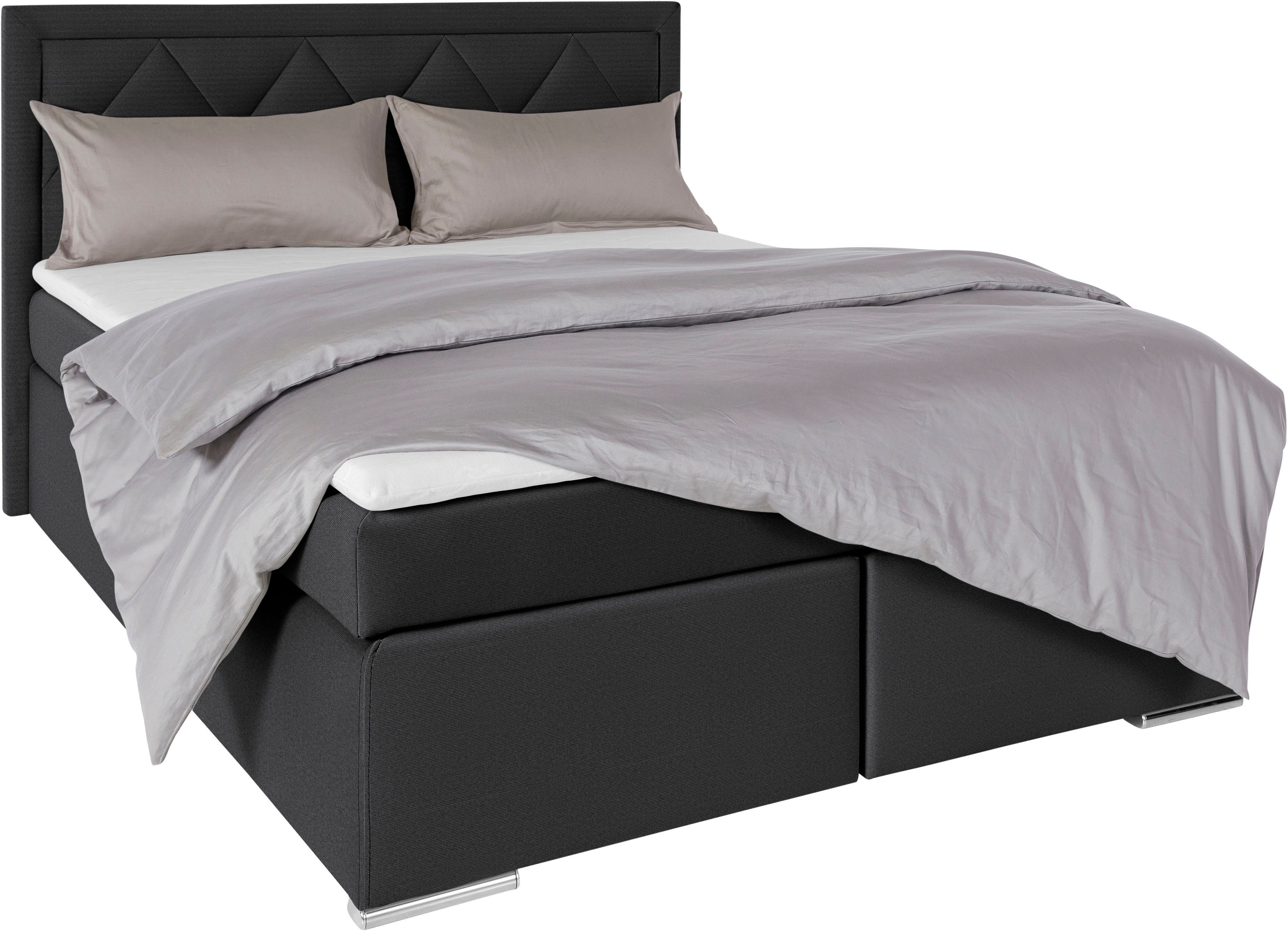 Leonique Boxspring Alfie, bestseller, optioneel met bedlade met capitonnage in het hoofdbord, h2, h3 en h4 ter keuze