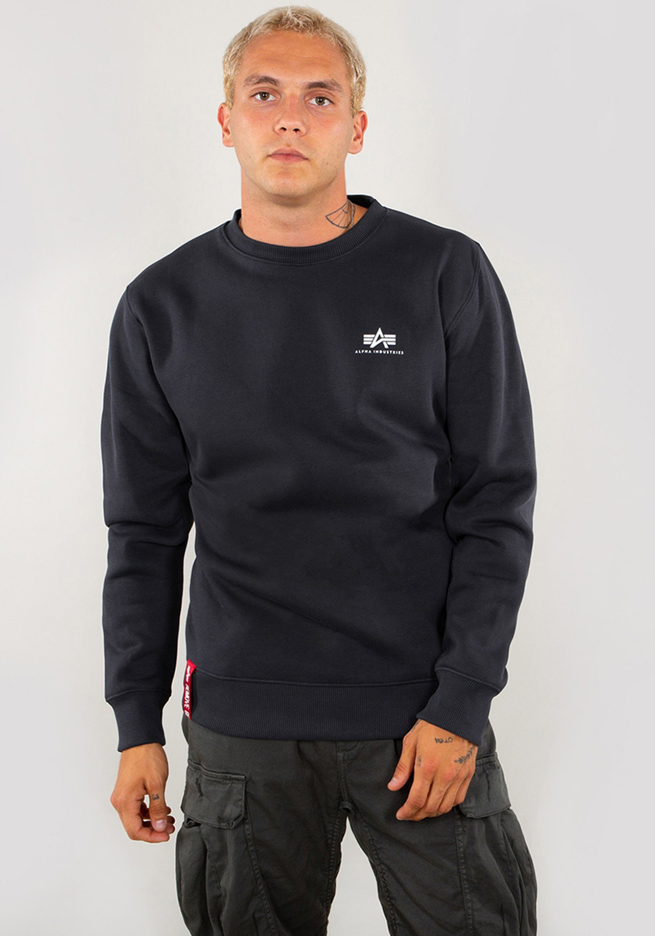 Alpha Industries Sweater Alpha Industries Men - Sweatshirts Basic Sweatshirt SL heren sweaters maat S blauw