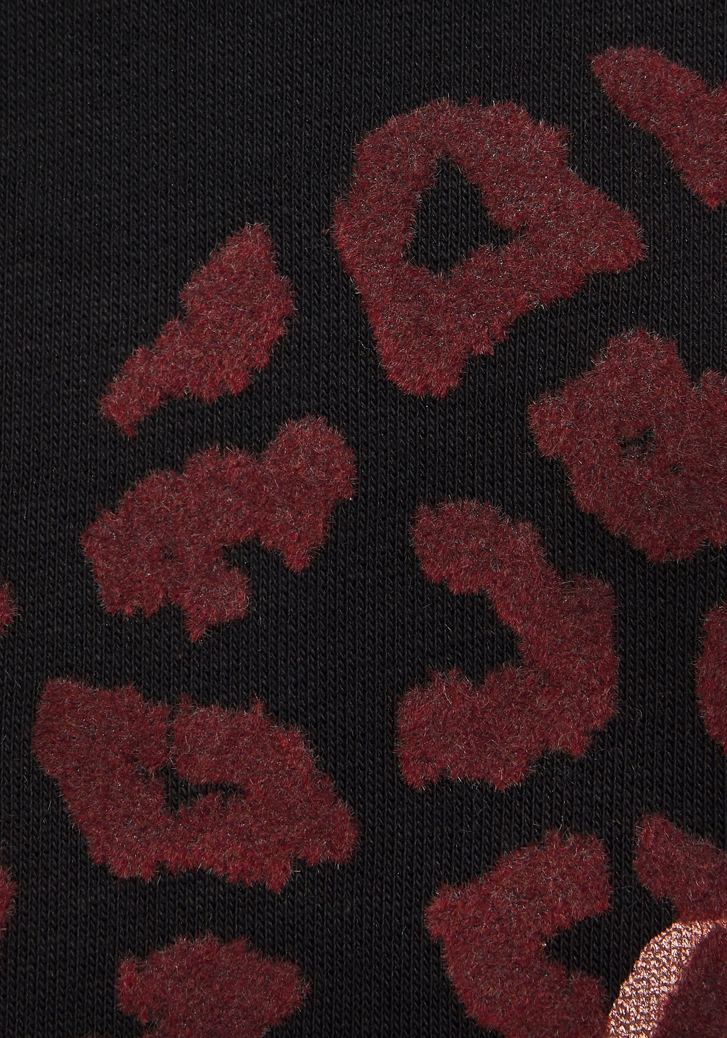 Lascana Sweatshirt Lounge shirt met hart-leo-print loungewear