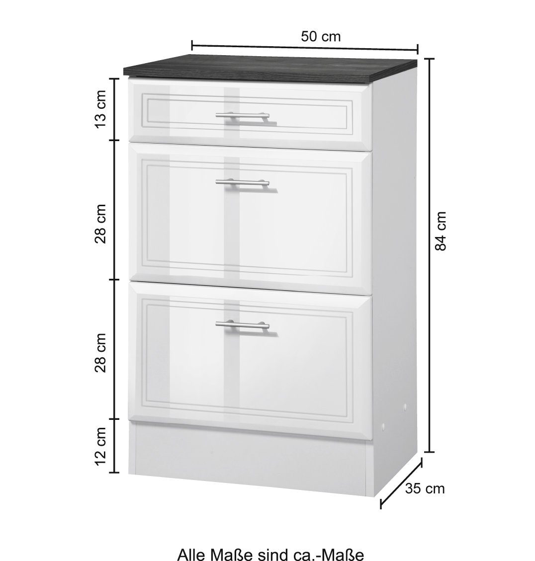 welltime Onderkast Napels Breedte 50 cm, met hoogglansfronten en elegant freeswerk