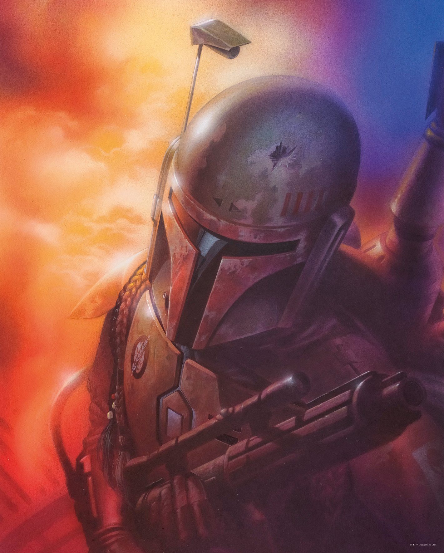 Komar Wanddecoratie Star Wars Classic Mandalorian Wanddecoratie voor de kinderkamer - zonder lijst (1 stuk) schilderijen maat 40 cm x 50 cm